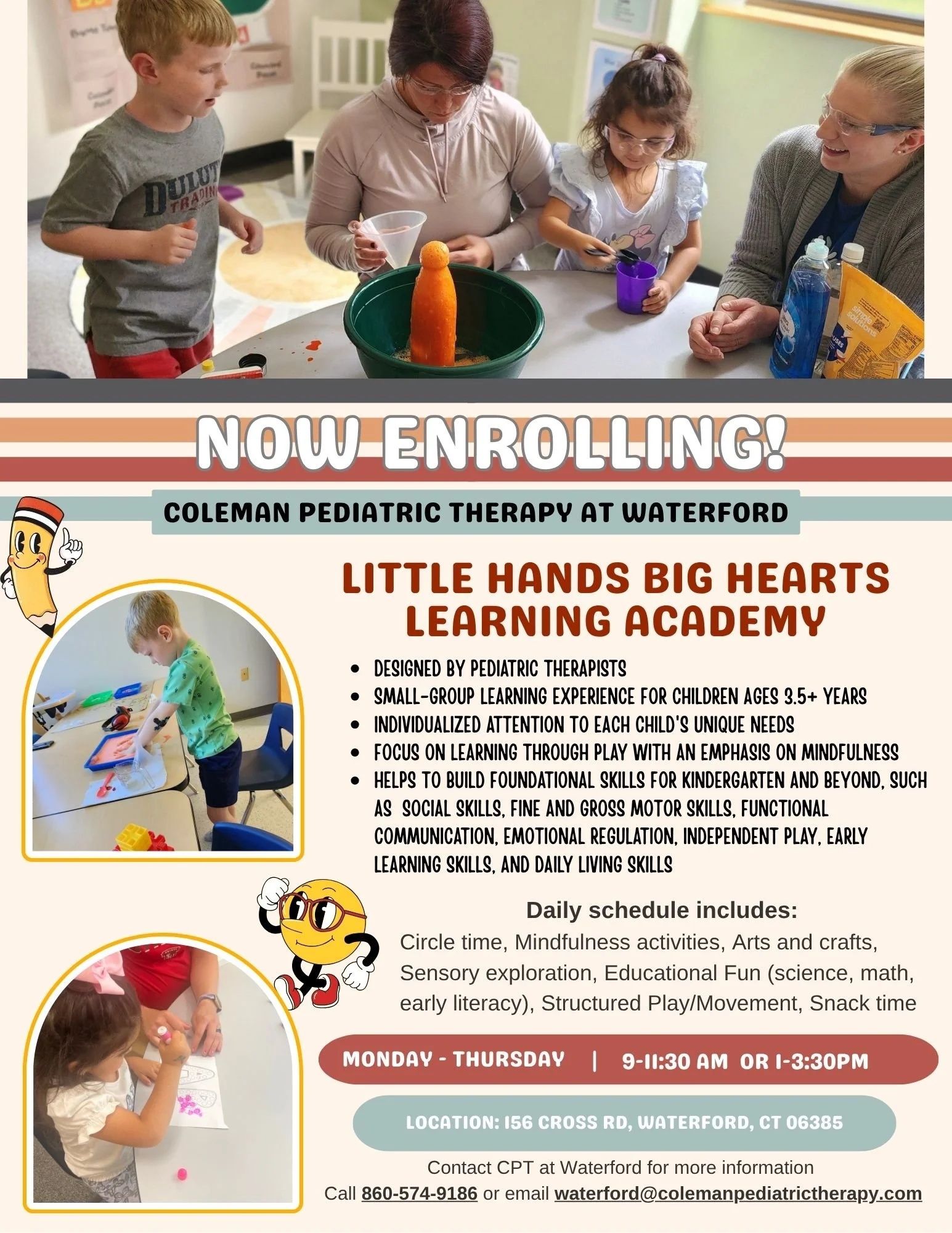Is your little one ready for a big adventure? 🚀

Looking for a caring place where your child can thrive? Little Hands Big Hearts Learning Academy is still enrolling and welcoming new families into our community!

Created by our pediatric therapists,