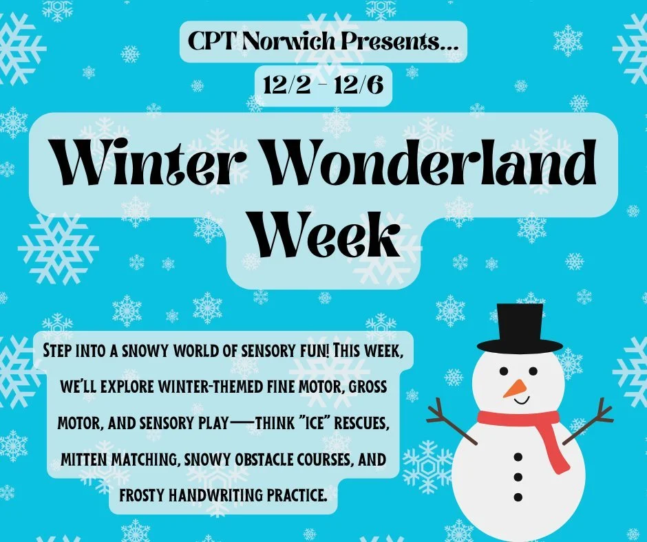 ❄️✨ Winter Wonderland Week ✨❄️

Step into a snowy adventure! This week, we&rsquo;re bringing the magic of winter indoors with fun, skill-building activities. Kids will explore frosty sensory play, snowy obstacle courses, mitten matching, and winter-t