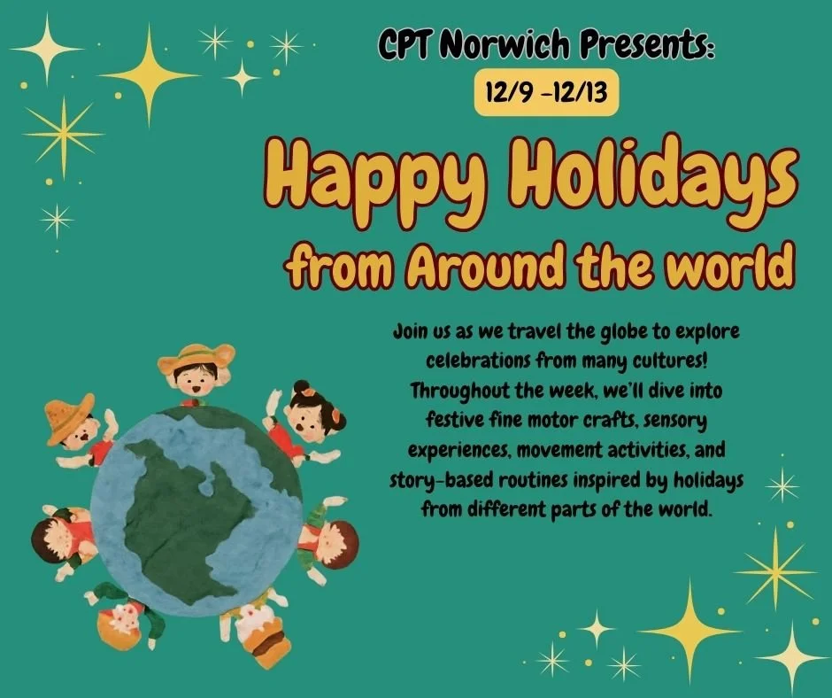 🌍✨ Holidays Around the World Week ✨🌍

Travel the globe with us as we celebrate holiday traditions from near and far! Kids will enjoy crafts, sensory activities, movement games, and storytelling inspired by celebrations from different cultures&mdash