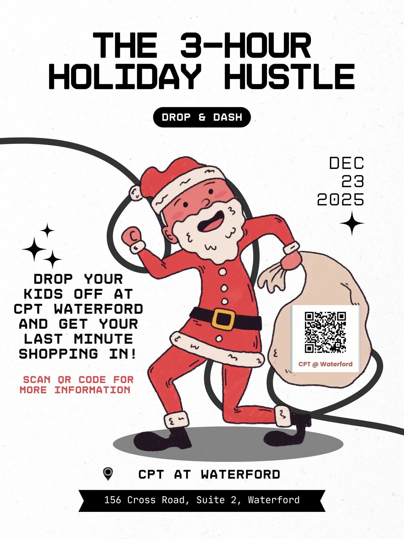 ✨ Don't Miss Out! Our December events are filling up! ✨

 December 19th at 11:00am - PANCAKES AND PAJAMAS
  Come join us in your favorite pajamas, enjoy pancakes and games with your friends!

 December 23rd at 9am - The Holiday Hustle
 Drop your kids