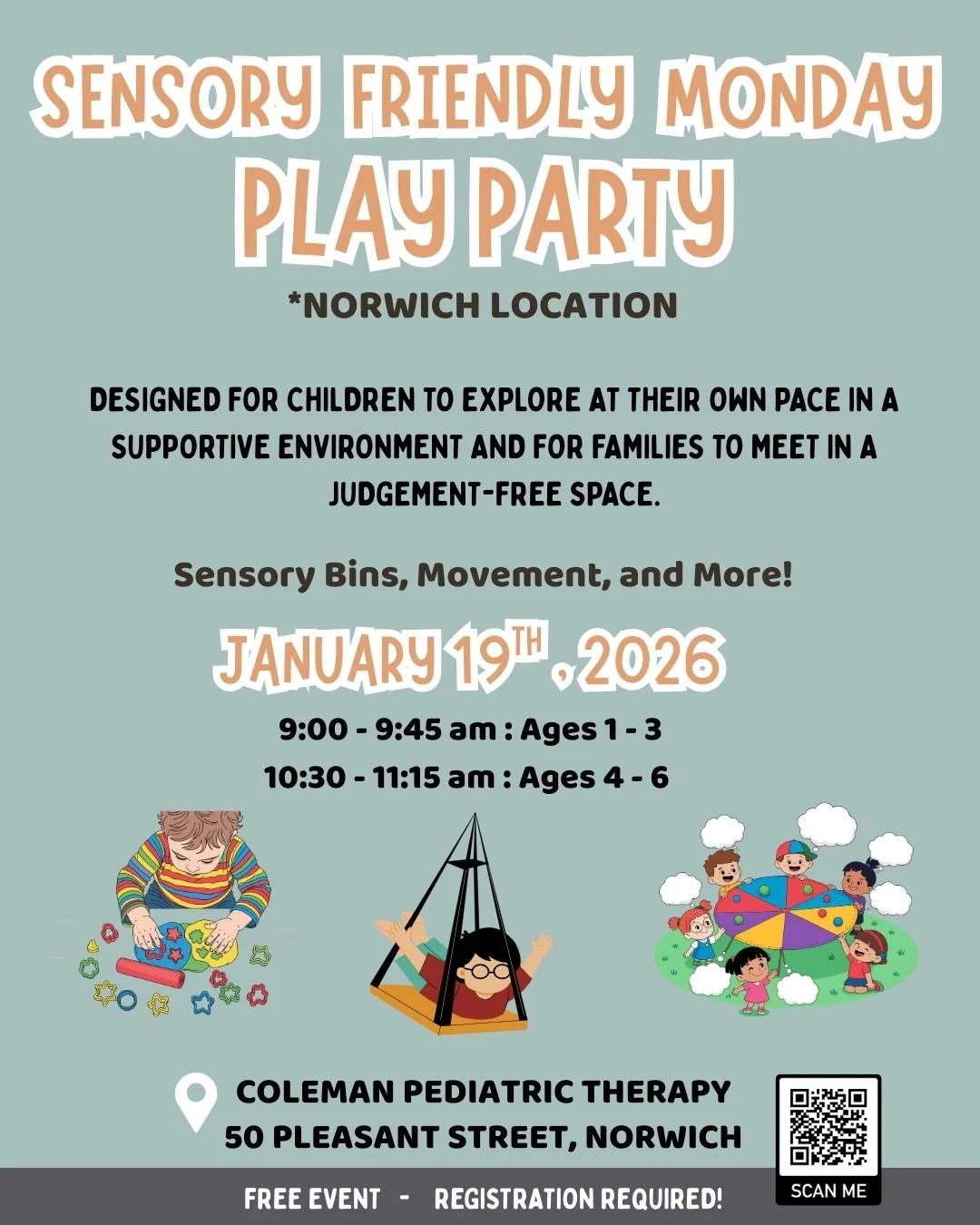 Join us for Free Sensory Friendly Mondays,  a dedicated space designed for children to explore their world in a calm, supportive, and low-stimulation environment. These 45-minute sessions focus on child-led play, gentle sensory engagement, and social