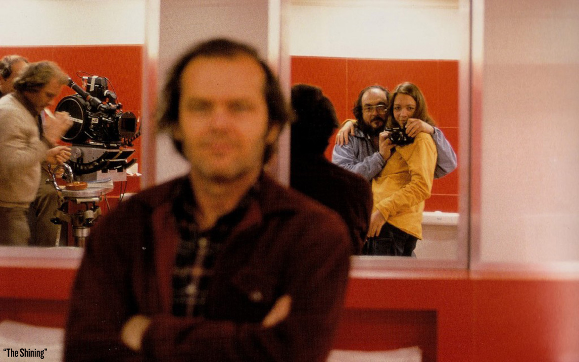 Probably my all-time favorite BTS photo of Jack Nicholson and Stanley Kubrick on the set of The Shining