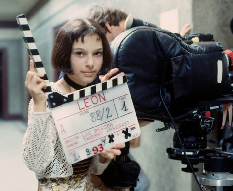 Natalie Portman on the set of Leon