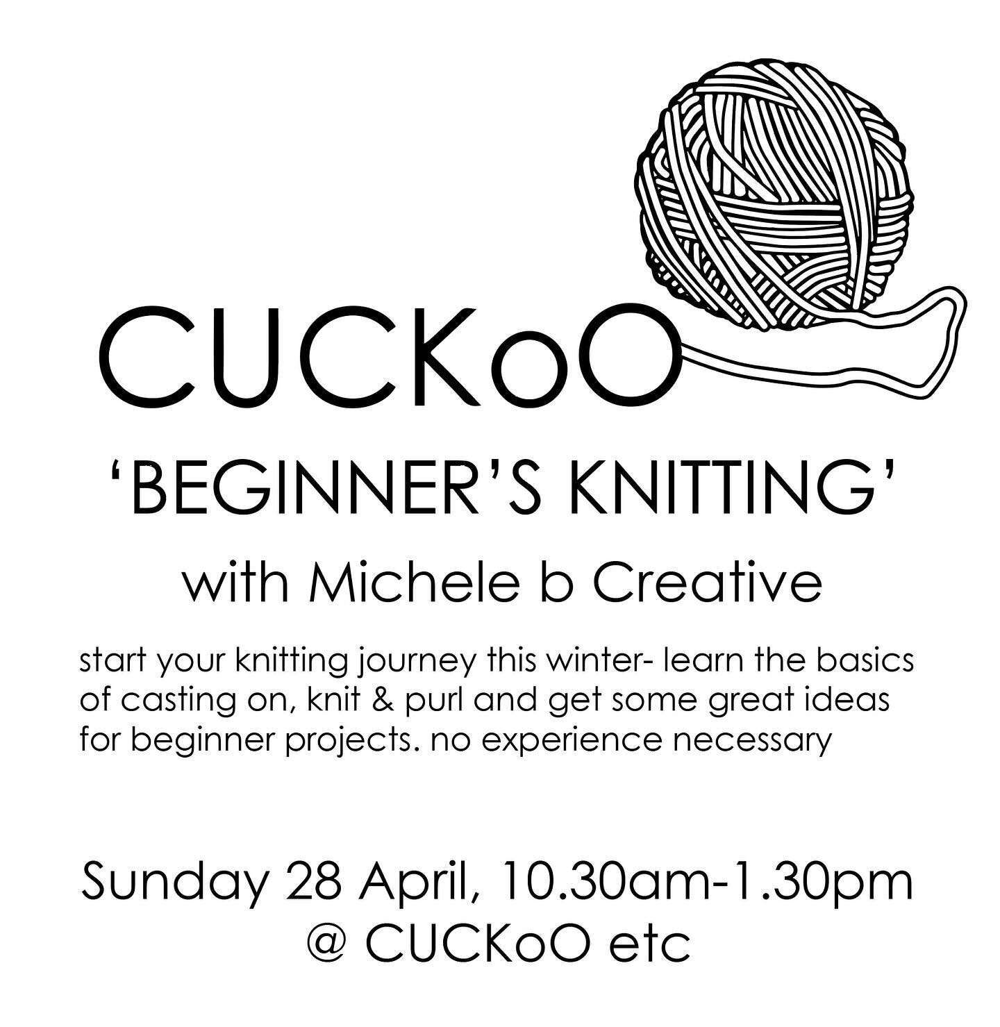 the chill is in the air, which meets knitting season approaches! our beginners knitting class is for those just beginning their journey- Michele will teach you how to cast on, knit, purl &amp; cast off! colourwork is for those wishing to expand their
