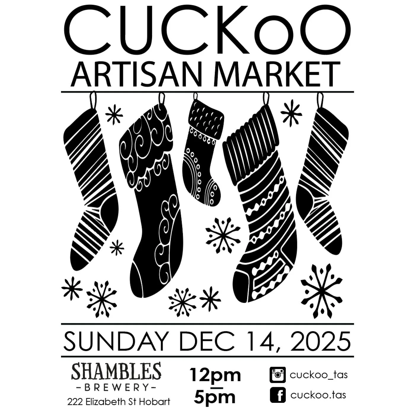 it&rsquo;s just around the corner really! head to our new market specific page for more: @cuckoo_artisan_market 🖤🖤🖤