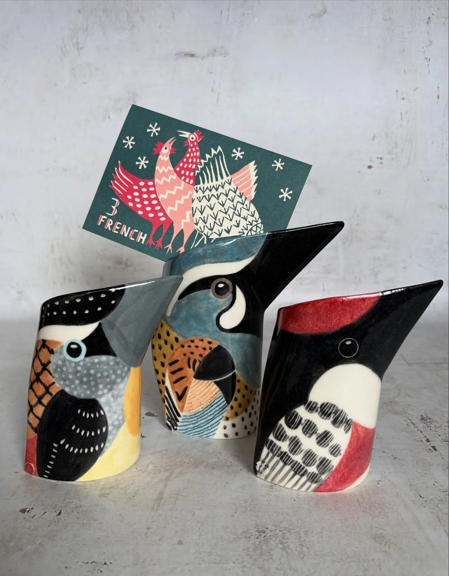 everyone say CHEESE! a festive flock has just arrived from Dawn&hellip; but get in quick as they fly away fast &amp; Dawn is now officially on her Chrissy break 🎄❤️ Online under Art &amp; Design &gt; Ceramics
I had a bit of fun pairing them with bir