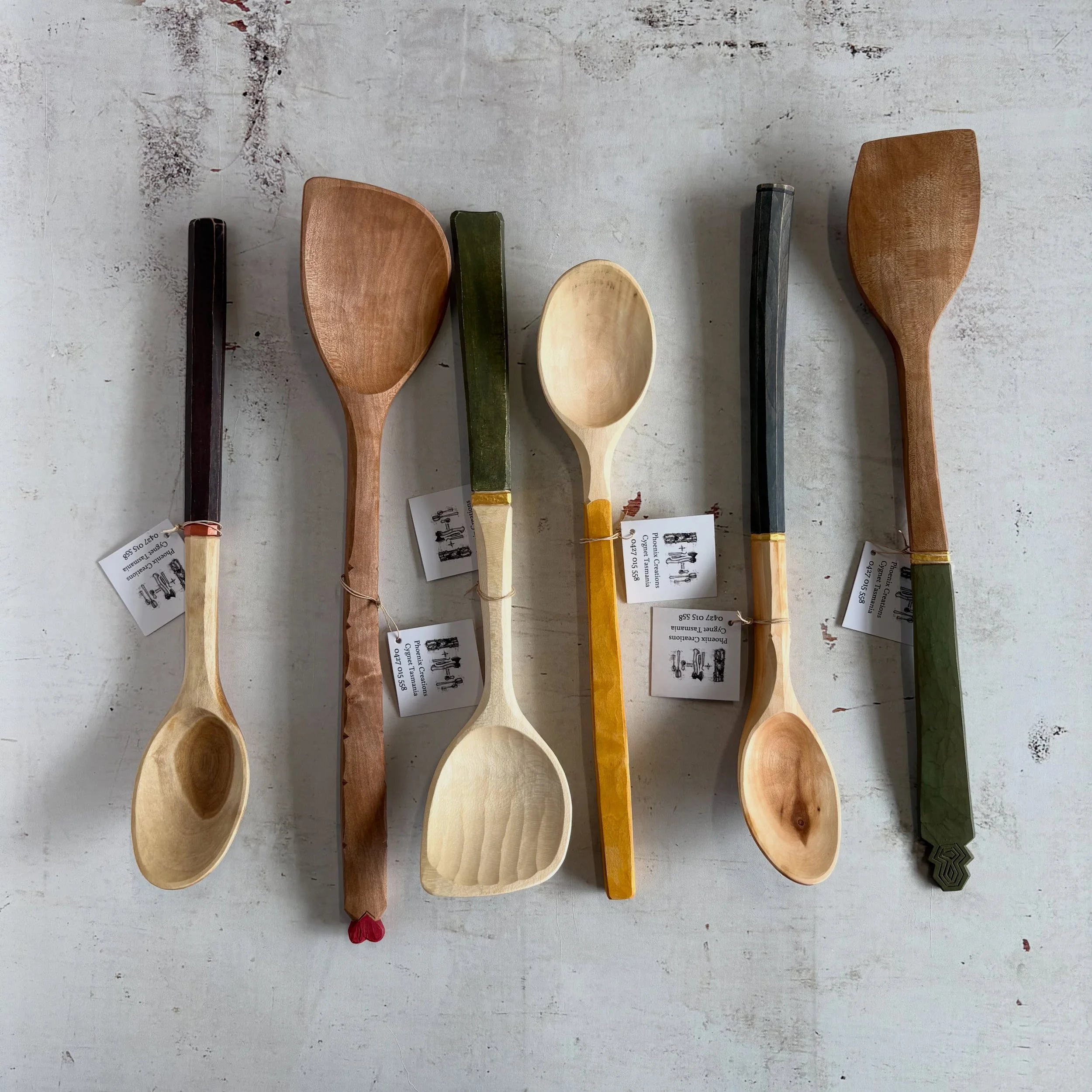 we&rsquo;re so lucky to have such talented makers right here in town, including @phoenixcreationstas 🪵 🥄 
Gorgeous Michelle dropped in yesterday with a big box of spoons to choose from! We love our community ❤️❤️