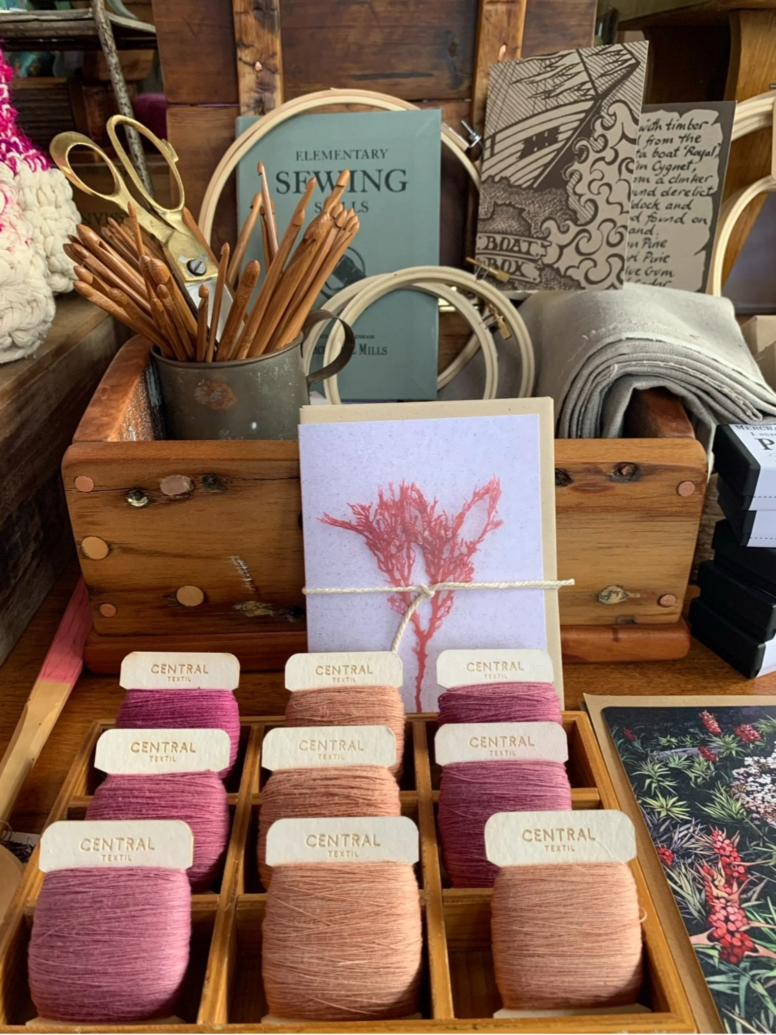 still telling stories in colour 🩷 this pic is from the early days of the store opening in 2021 &amp; includes thread naturally dyed by my gorgeous friend Ainsley in Mexico.  Alongside firm CUCKoO favourites