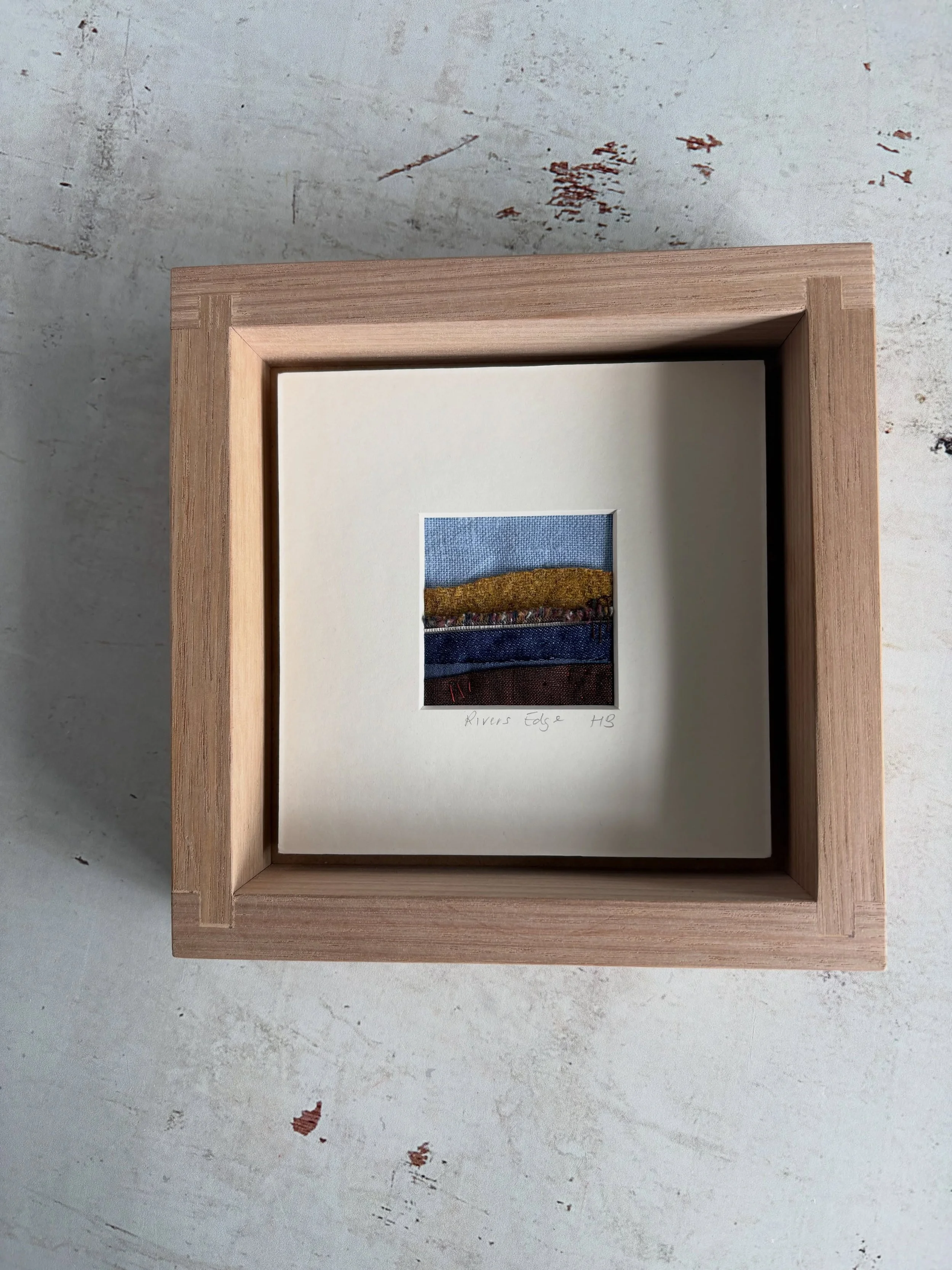 these little works by Harriet are honestly one of my favourite things in store right now. Tiny, textile landscapes, Harriet&rsquo;s &lsquo;a postcard from here&rsquo; collection are all assembled &amp; hand-stitched memories of place, from ocean to m