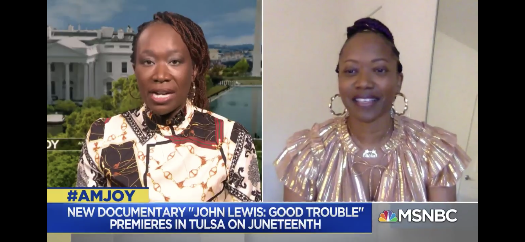 MSNBC's AM JOY: Color Farm Co-Founder, Erika Alexander, Speaks With Joy Reid about 'John Lewis: Good Trouble' Premiere Screening in Tulsa on Juneteenth 