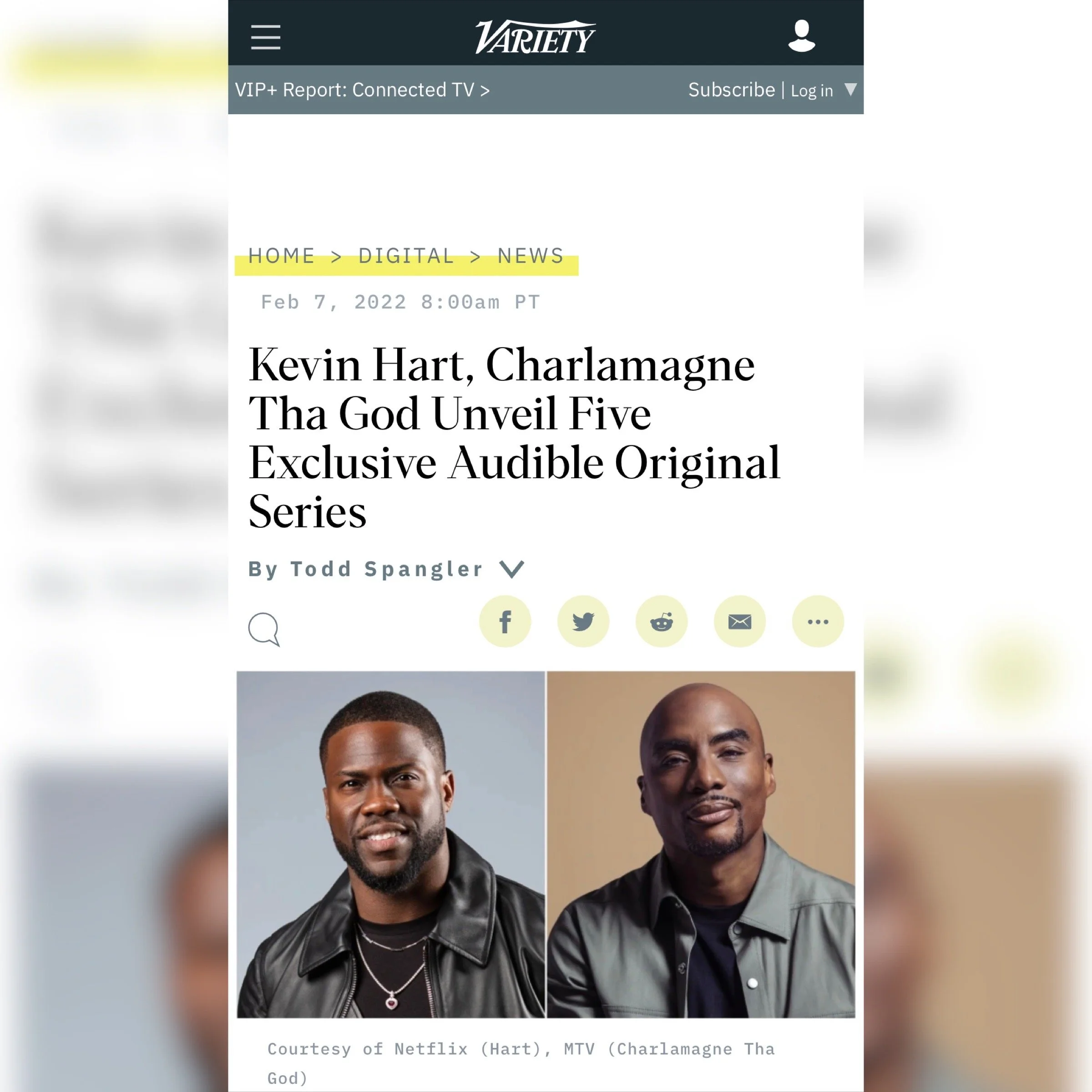VARIETY: Color Farm's 'Finding Tamika' Coming to Audible with Kevin Hart &amp; Charlamagne Tha God