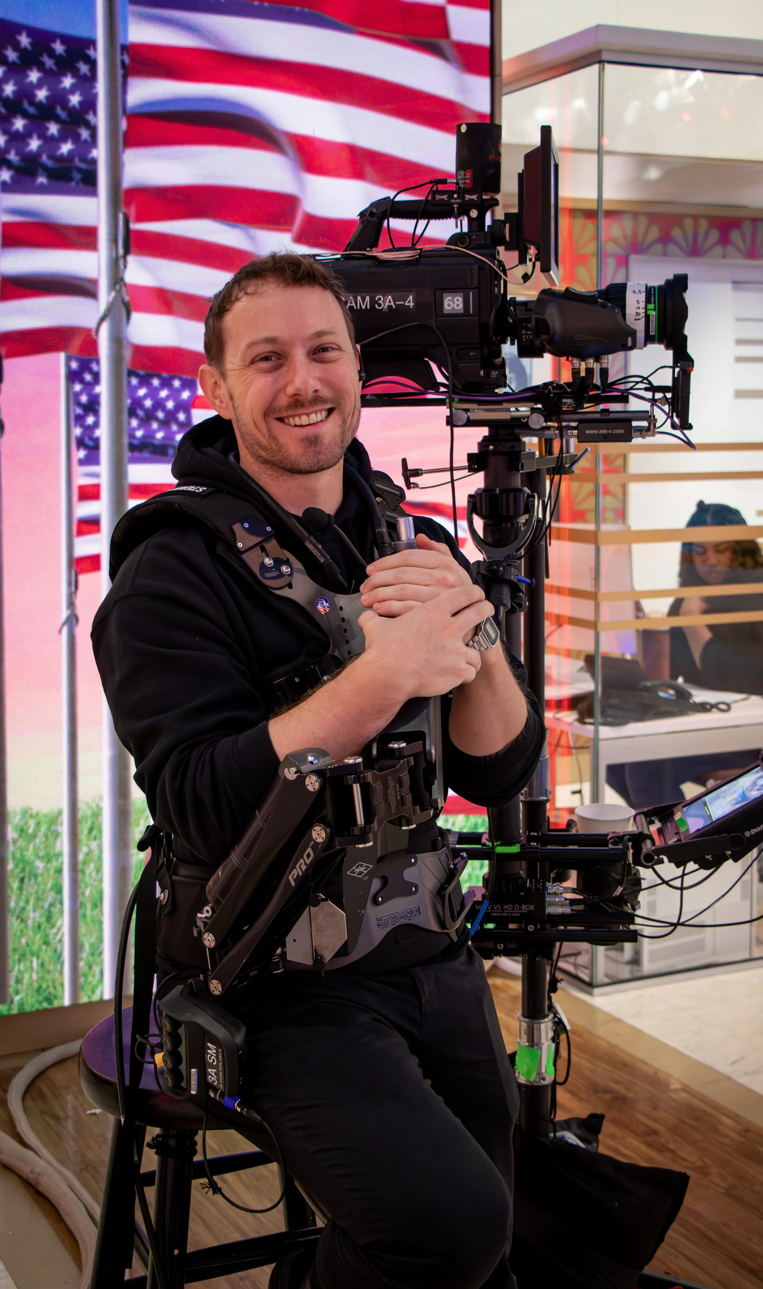 Blaine Dunkley in Studio 3A 30 Rock NBC Steadicam Operator NYC
