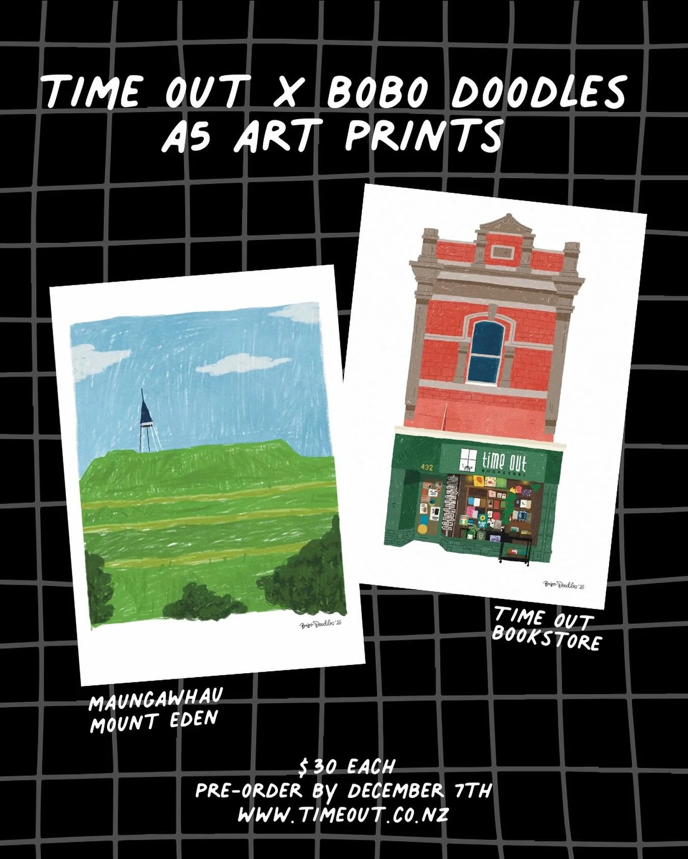 Our October collaboration with Bobo Doodles was a HUGE success. Thank you to all of our friends, old &amp; new, who sold us out of these delightful mini prints.

We are making A5 art prints of two of Bonnie&rsquo;s most popular designs: Time Out&rsqu