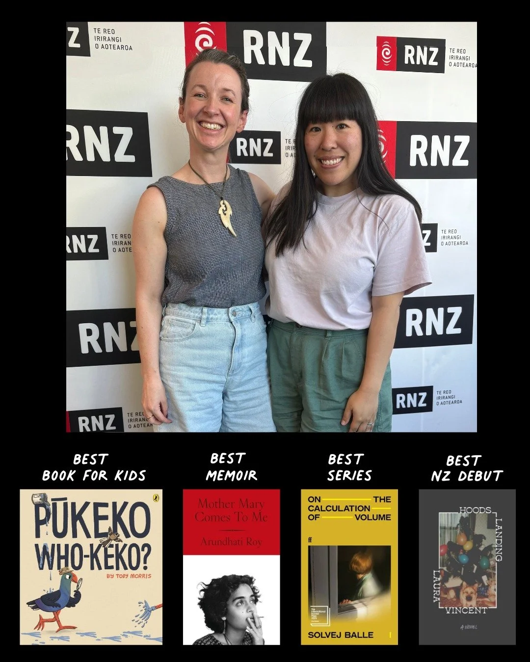 In the next few weeks we will be sharing many of our favourite reads of 2025. 

Today, we start with Jenna's visit to RNZ's Culture 101. She chatted with the lovely Perlina Lau about the long book trend of 2025 and named some category favourites.

Li