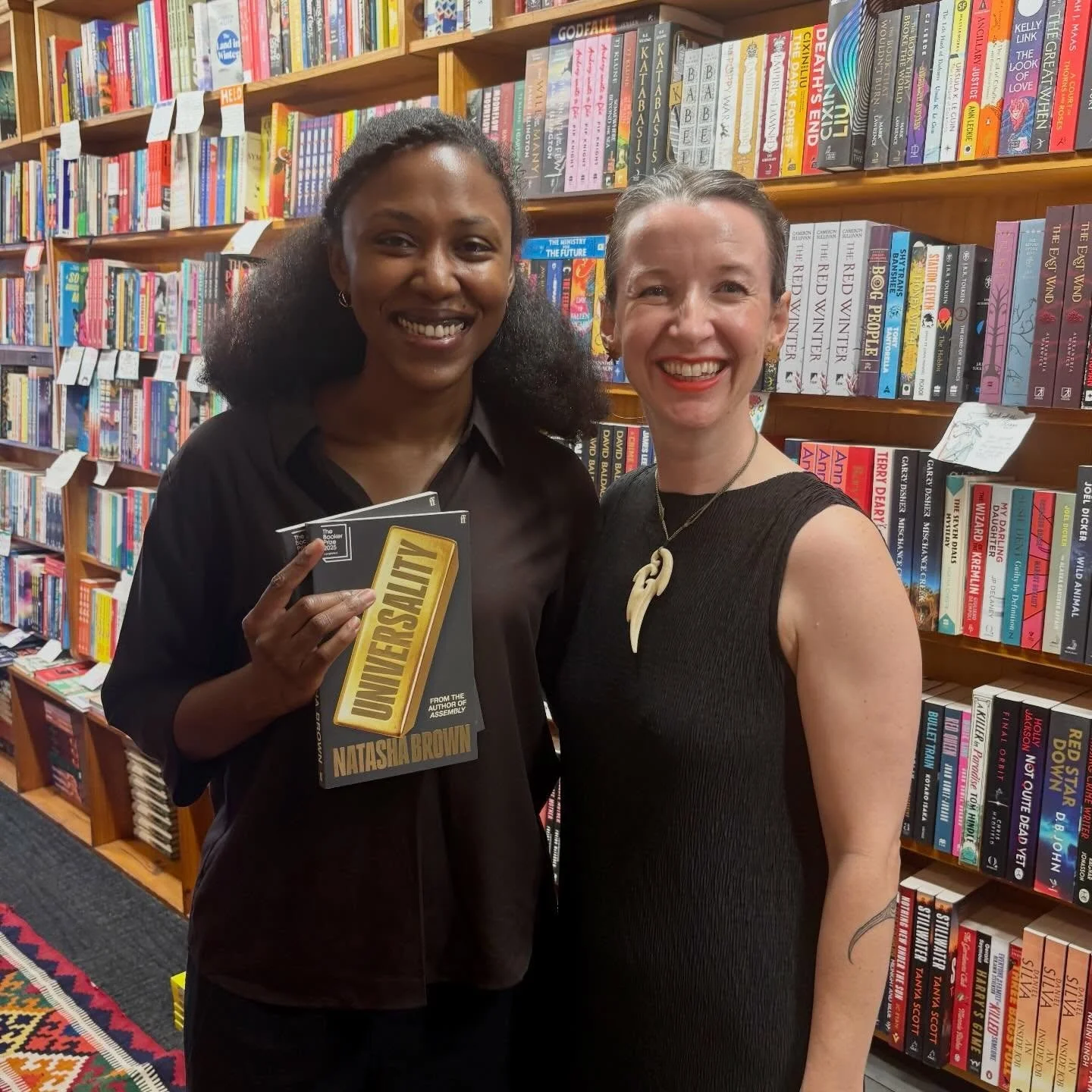 So lovely to have Booker longlisted and International Booker Judge @wordsbynatasha visit Time Out today. We have signed copies of Universality on the shelf.