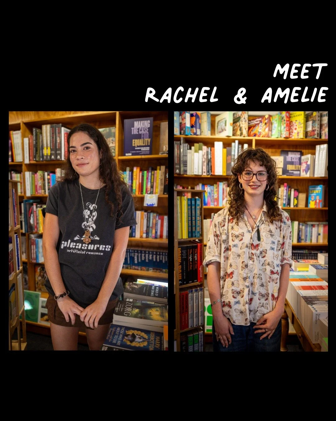 You may have seen some new faces in the store recently. 

Rachel is both a library assistant and a bookseller, the best of both worlds! She has a degree in English Literature. 

Amelie loves to read literary fiction, classics, and horror. Alongside r