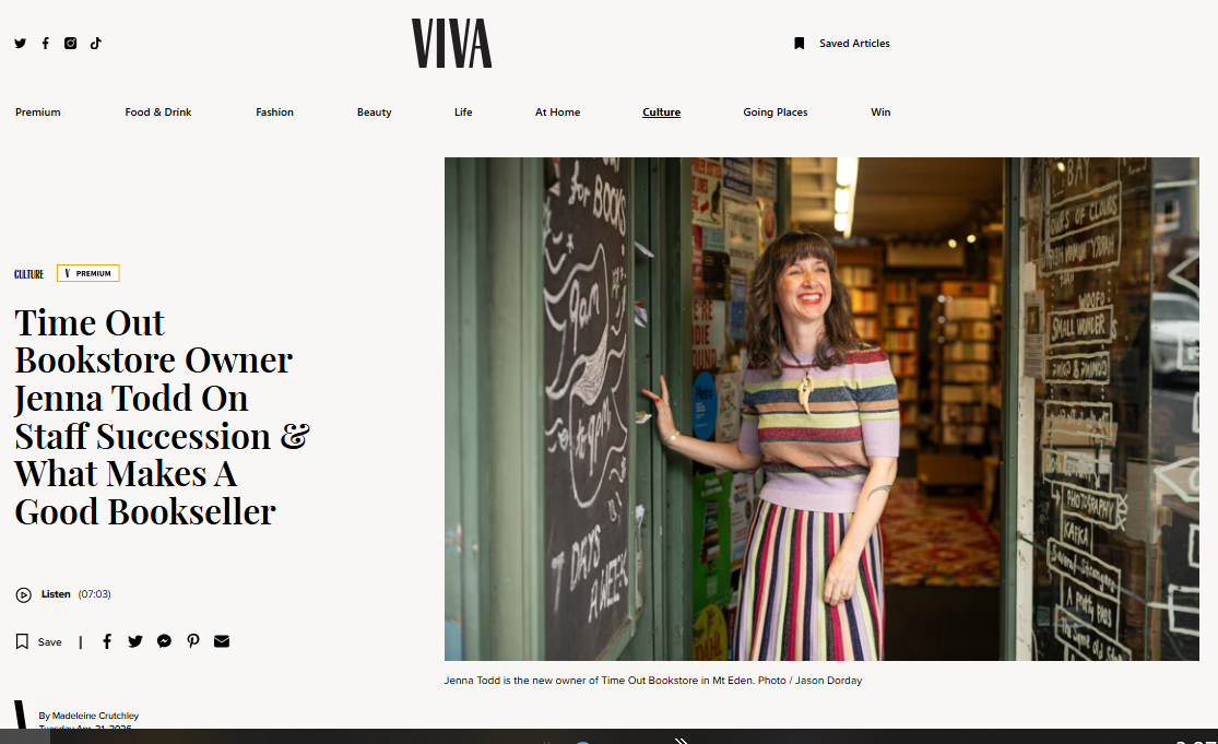 Time Out Bookstore Owner Jenna Todd on Staff Succession and What Makes A Good Bookseller