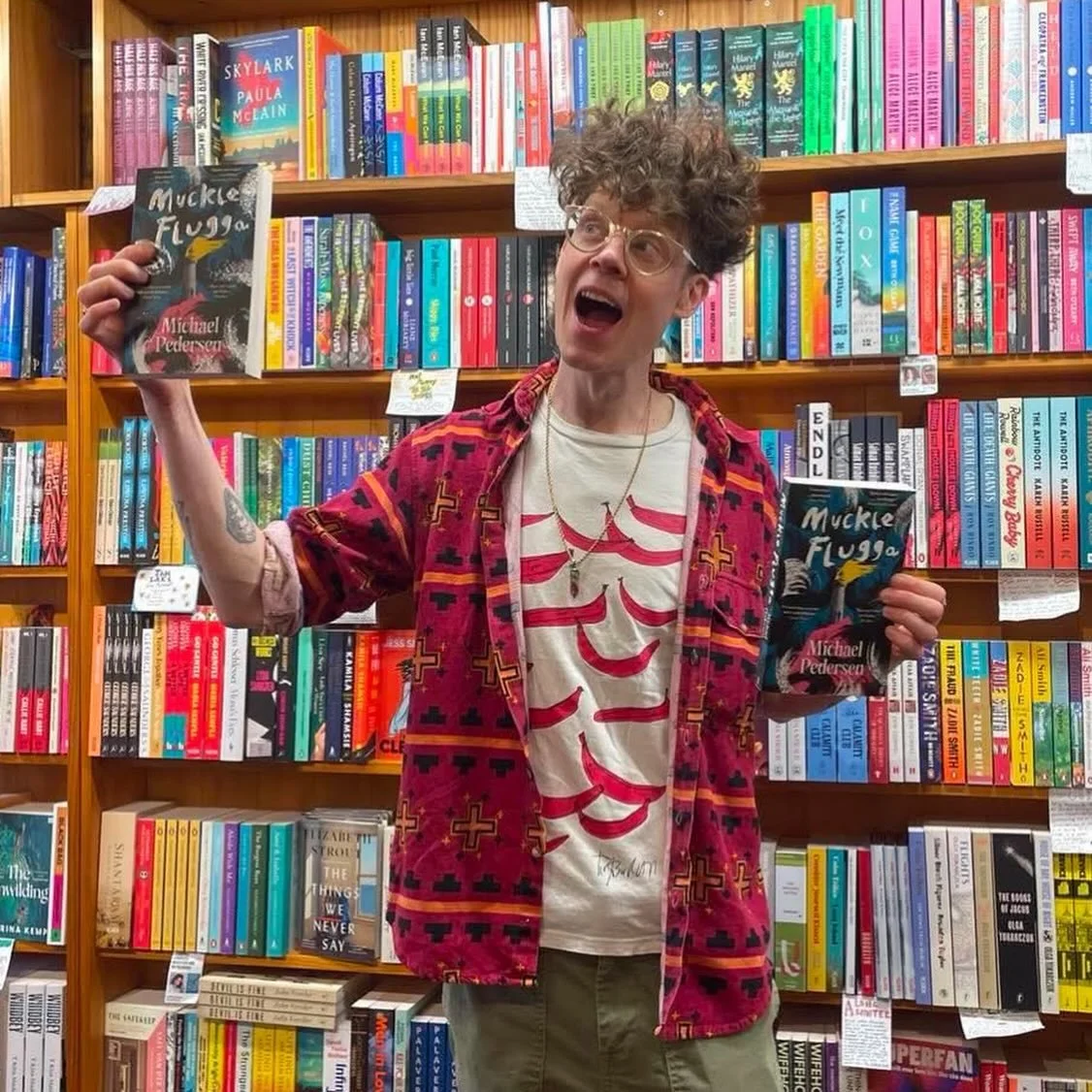 Thank you for visiting @michaelpedersenoyster! Come get a signed copy before the staff buy them all. 

@faberbooks 
@allenandunwinnz 
@aklwritersfest