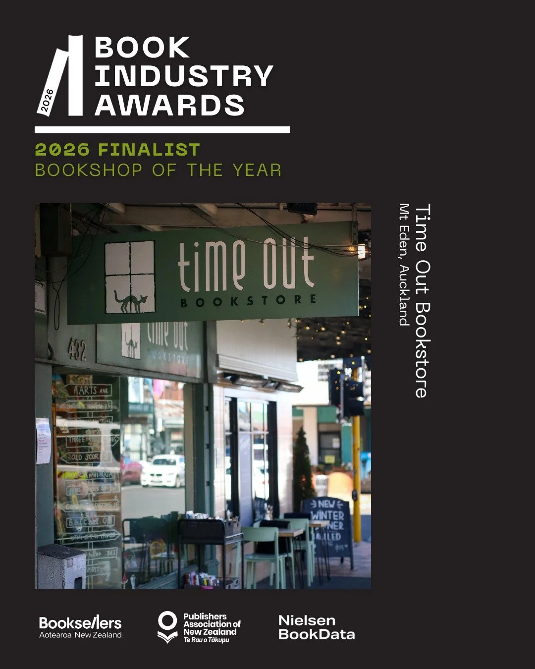 We are CHUFFED to be 2026 finalist for Bookshop of the Year at the @booksellersnz Book Industry Awards.

We're in the great company of our friends at @thewomensbookshop, @dorothybutlerbooks &amp; @petonebooks.