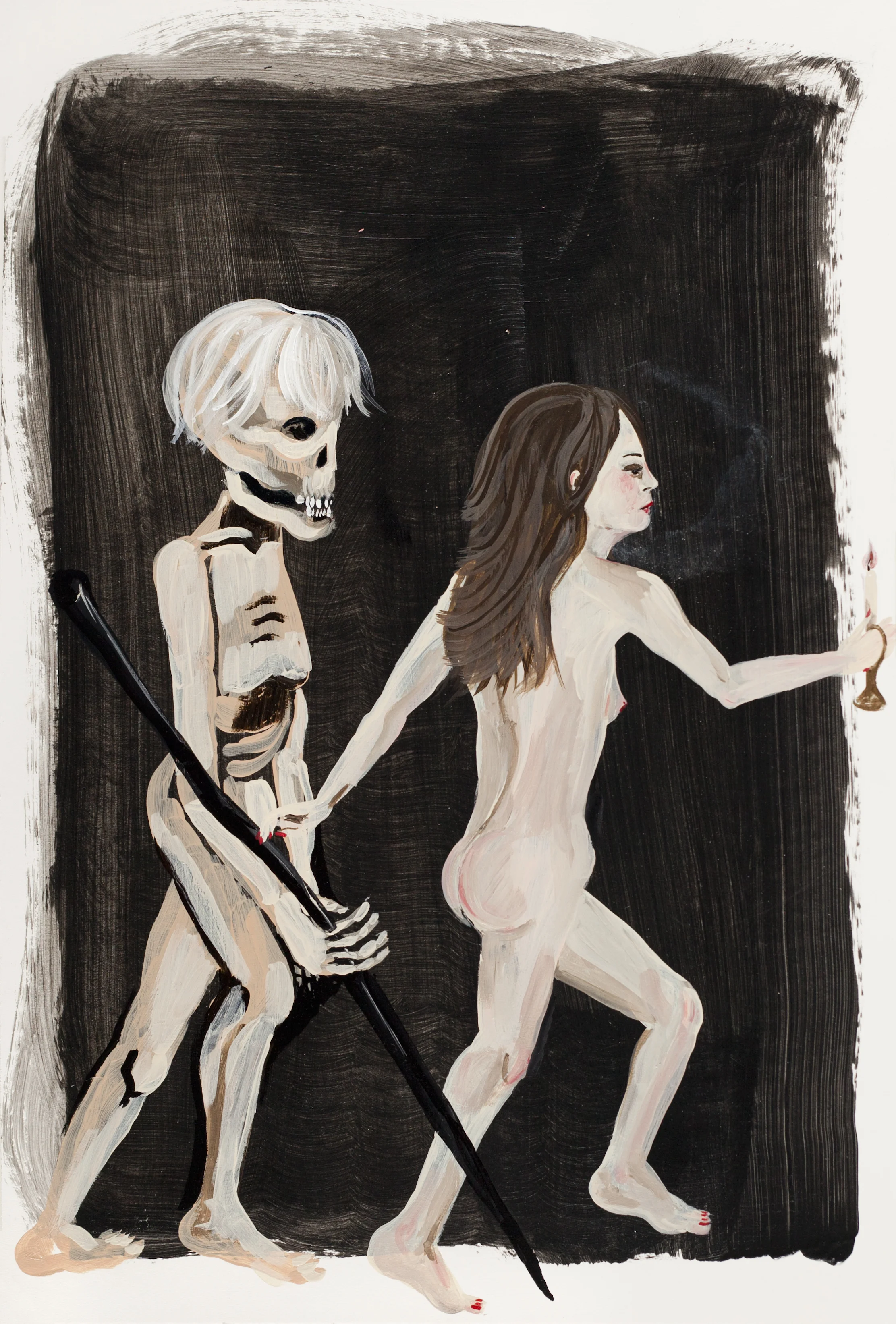 || lady on the run || dimension || acrylic on paper board || 2014. ||