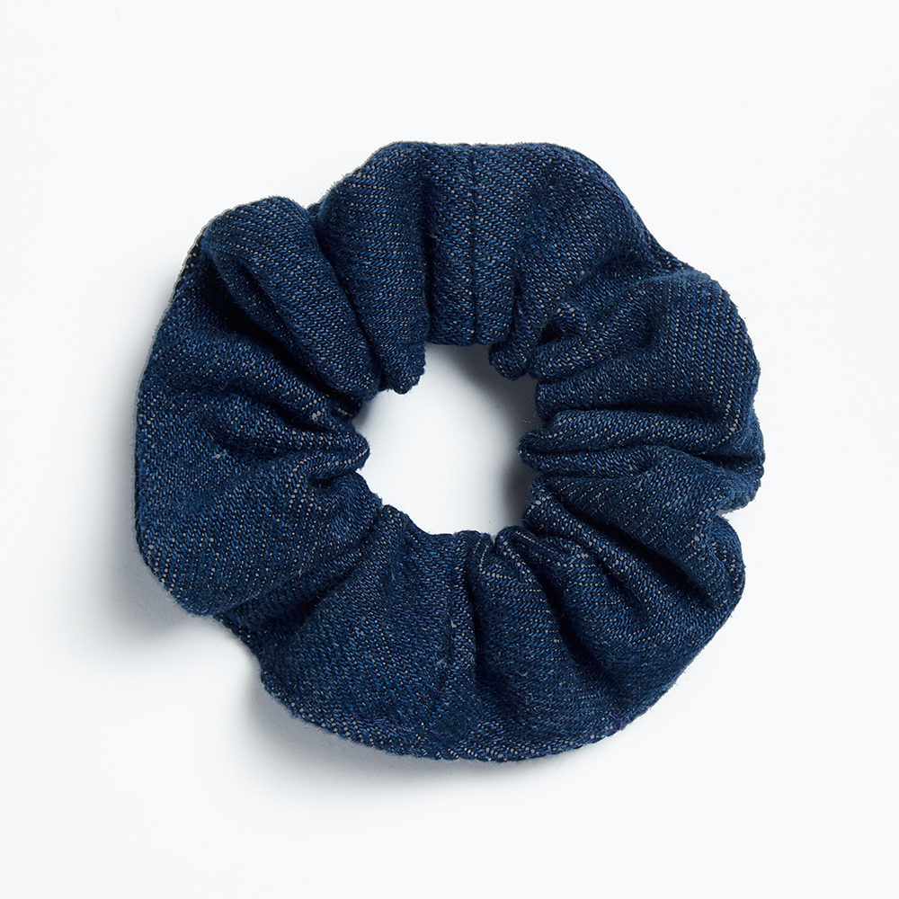 Dark Blue Denim Scrunchie — dirty denim