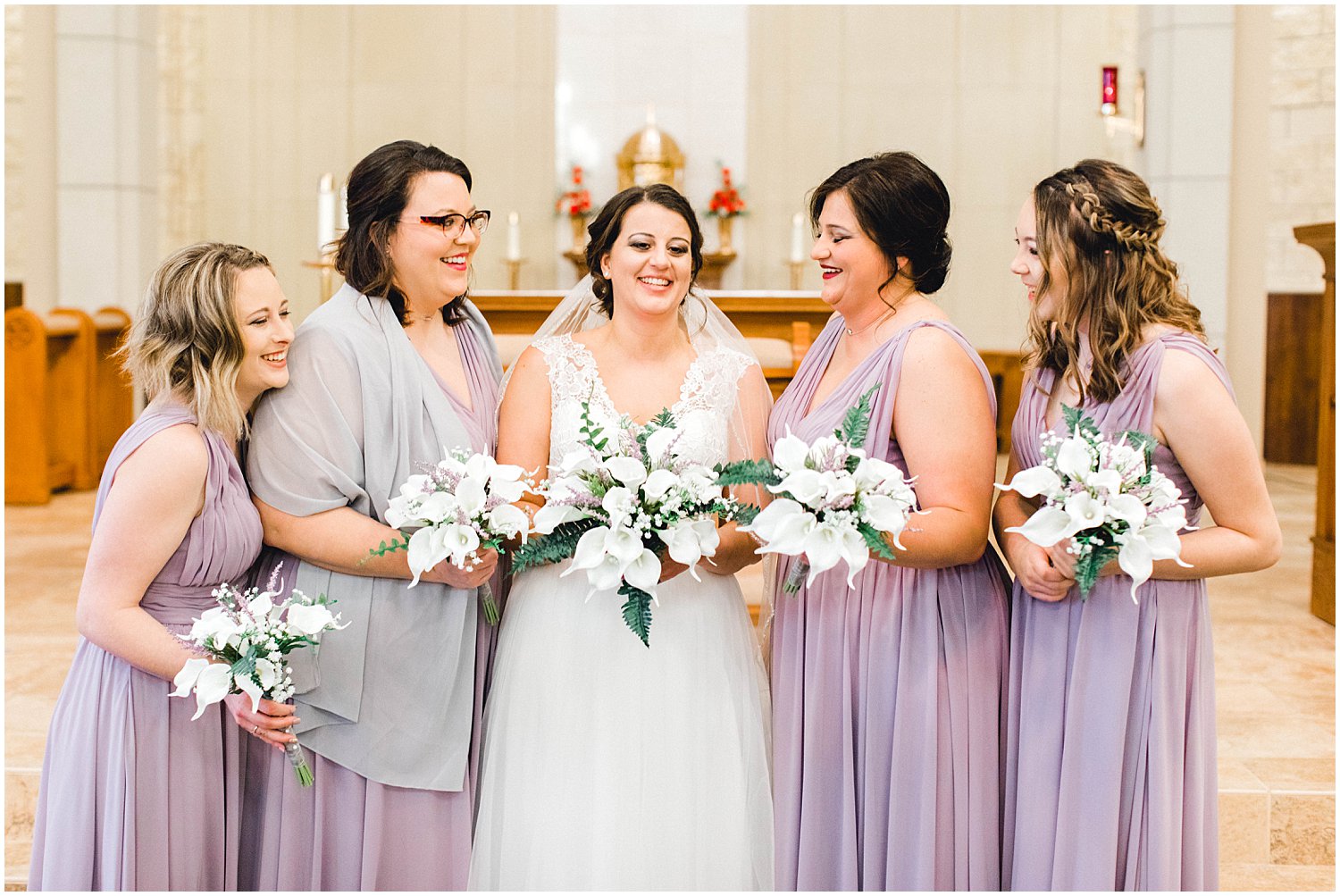 St. Catherine of Siena Wedding, Kansas Wedding Photographer, Wichita Kansas Wedding Photographer, church wedding, traditional wedding, wedding photography, wedding inspiration, unique wedding photos, classic wedding photos, wedding party photos, lavender bridesmaids dresses