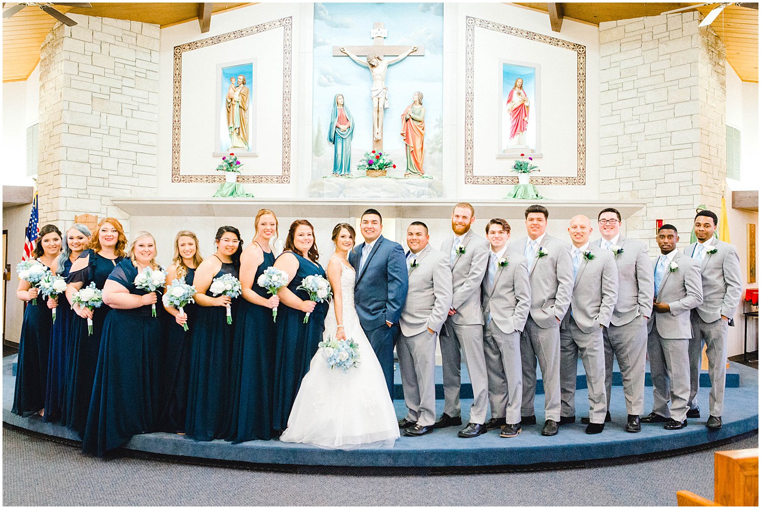 Hutchinson Kansas Wedding, Kansas Wedding Photographer, Wichita Wedding Photographer, church wedding, traditional wedding, catholic wedding, themed wedding, wedding photography, wedding inspiration, unique wedding photos, large wedding party, large wedding party posing inspiration