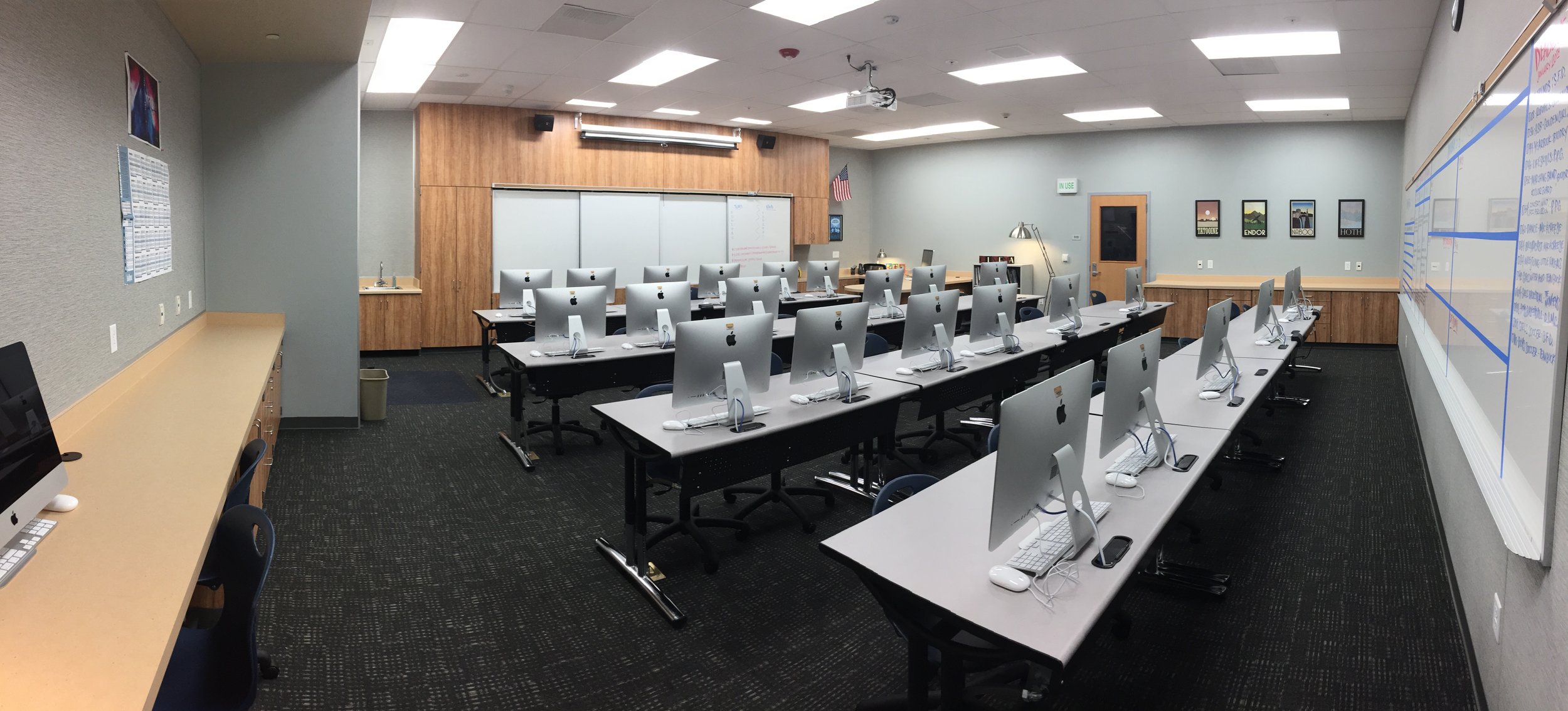  Up and running! The builders wired everything up for rows. It looks pretty but rows are awful learning environments. I changed that up after the first year…  