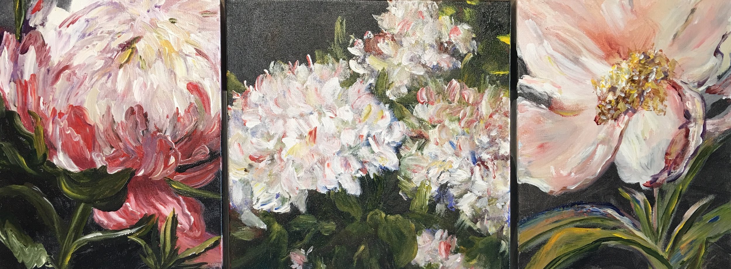 Floral Triptych 12"x36" $500