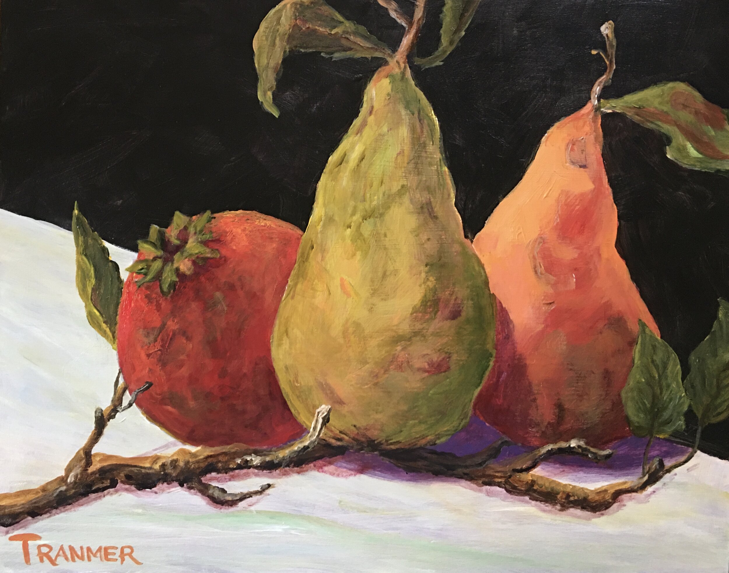 Pomegranate and Pears. 11"x 14". SOLD. $350