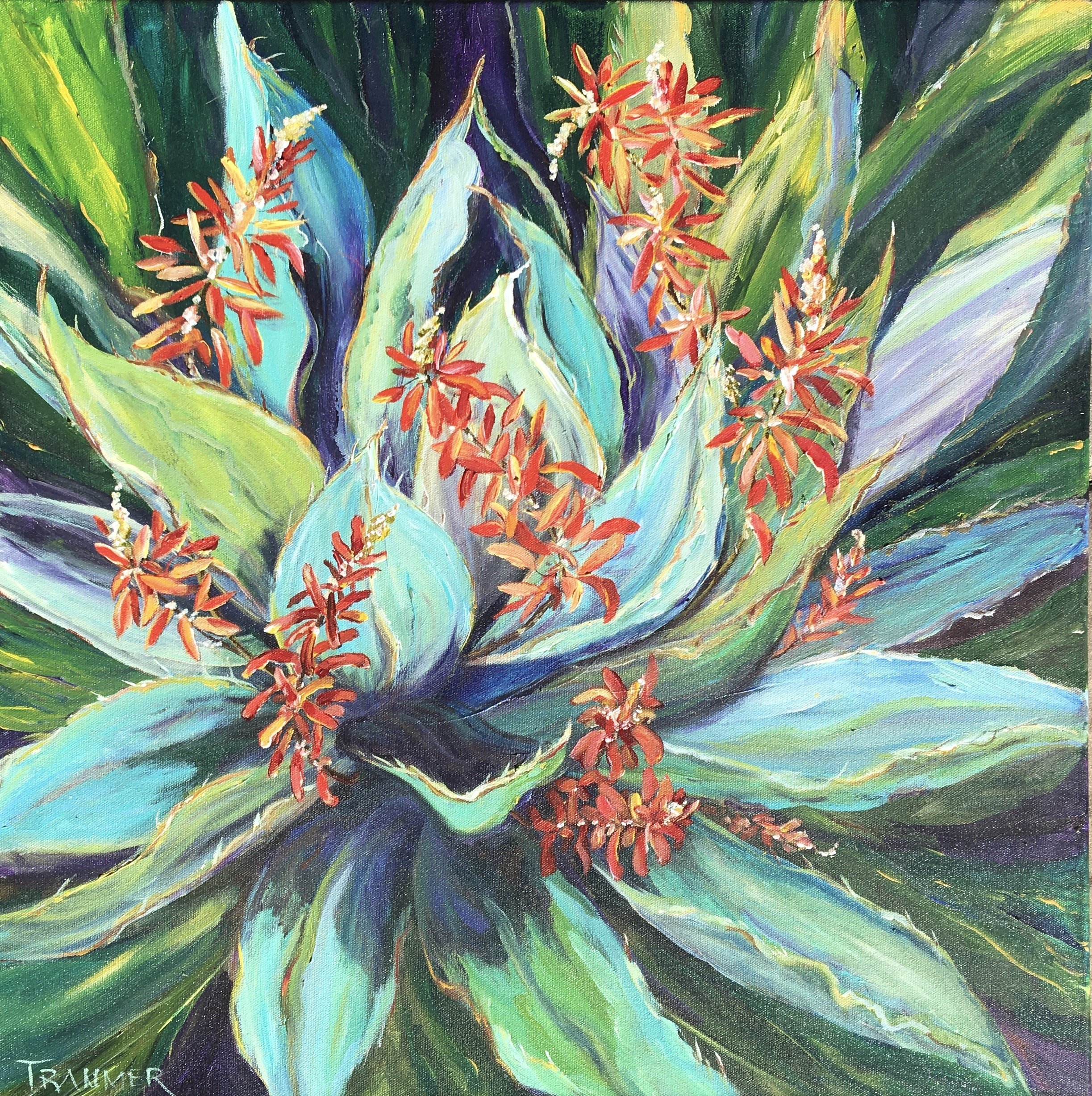 Agave in Bloom 24"x24" $1400