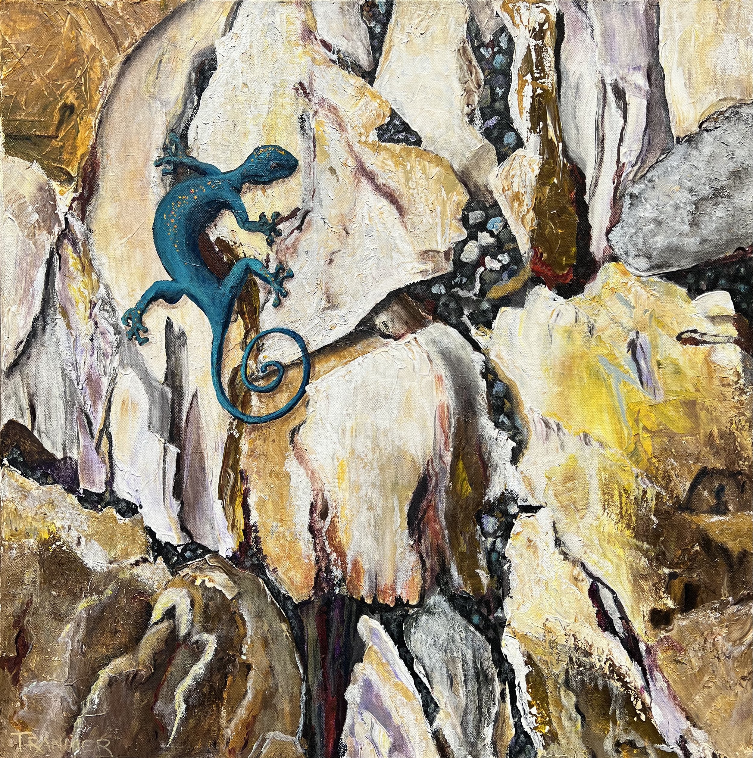 Gecko in the Sun 30"x30" $2200