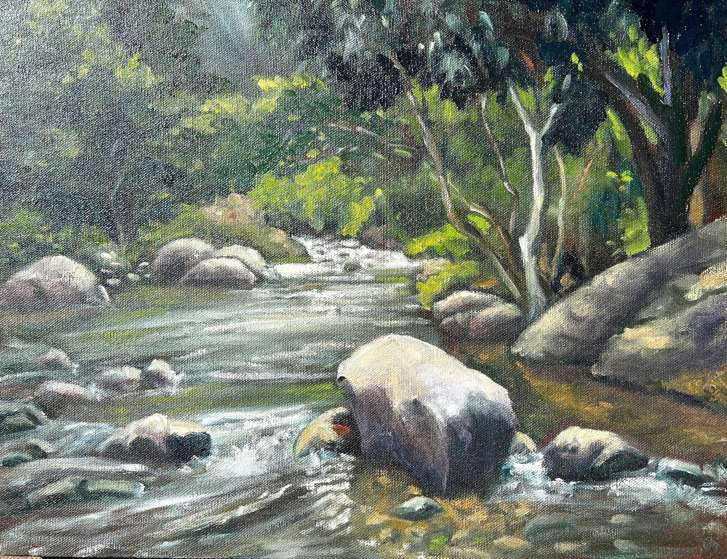 Peaceful Creek 20"x16" Oil, $960