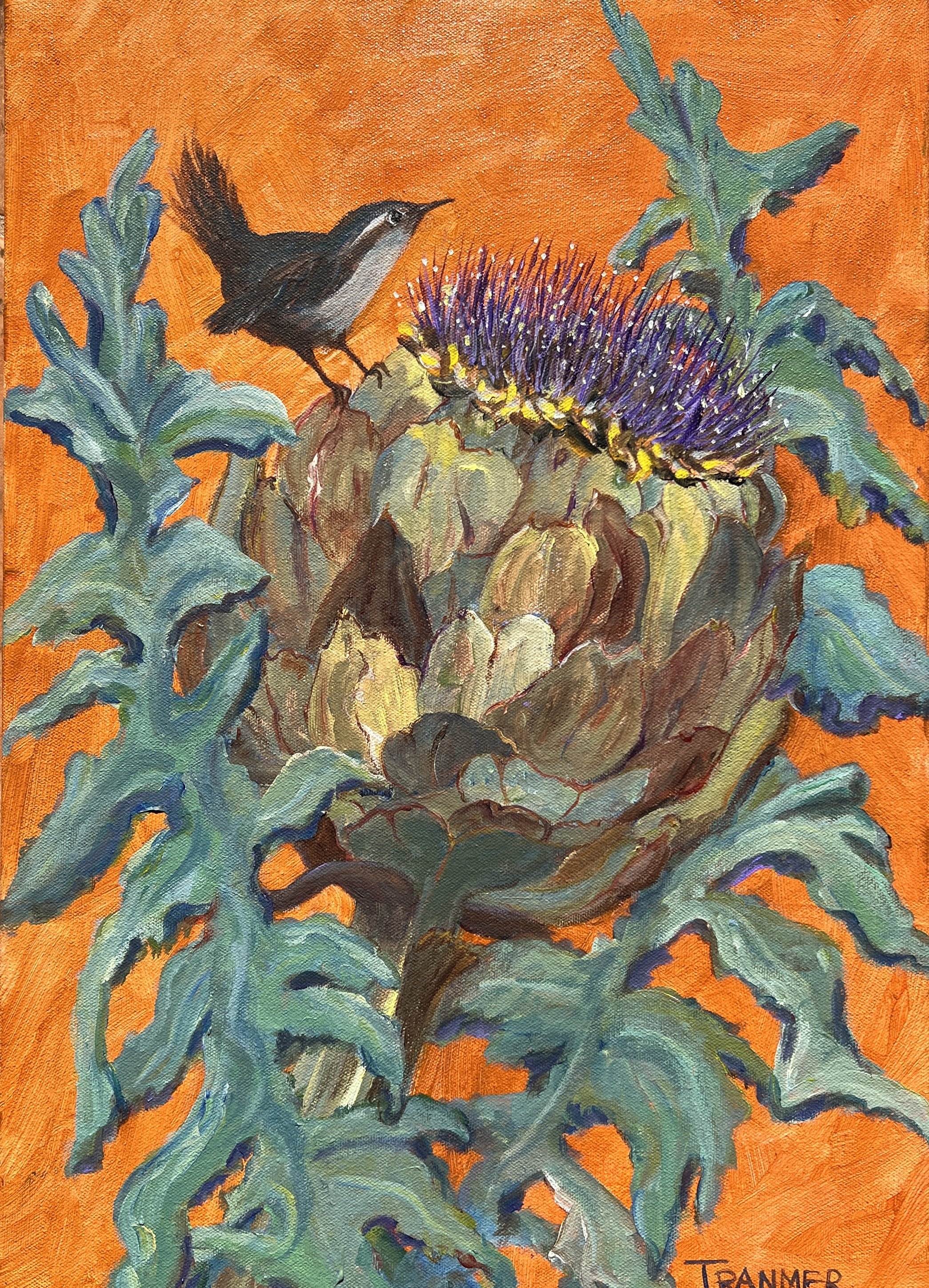Bird on and Artichoke. 20"x14" $900