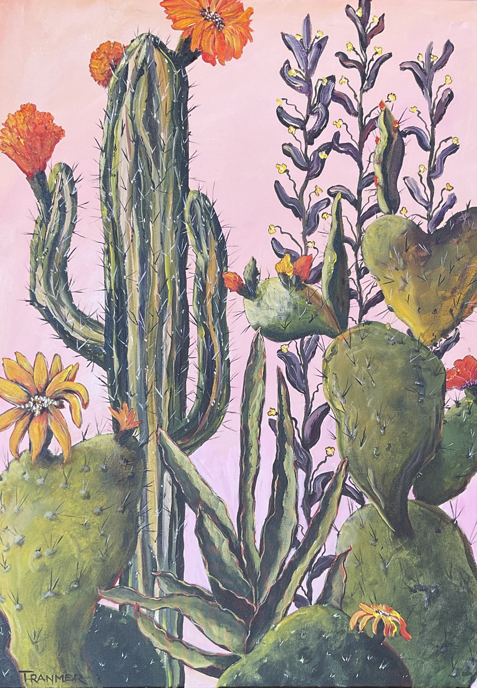 Cactus with a Heart. 19"x28". $1800
