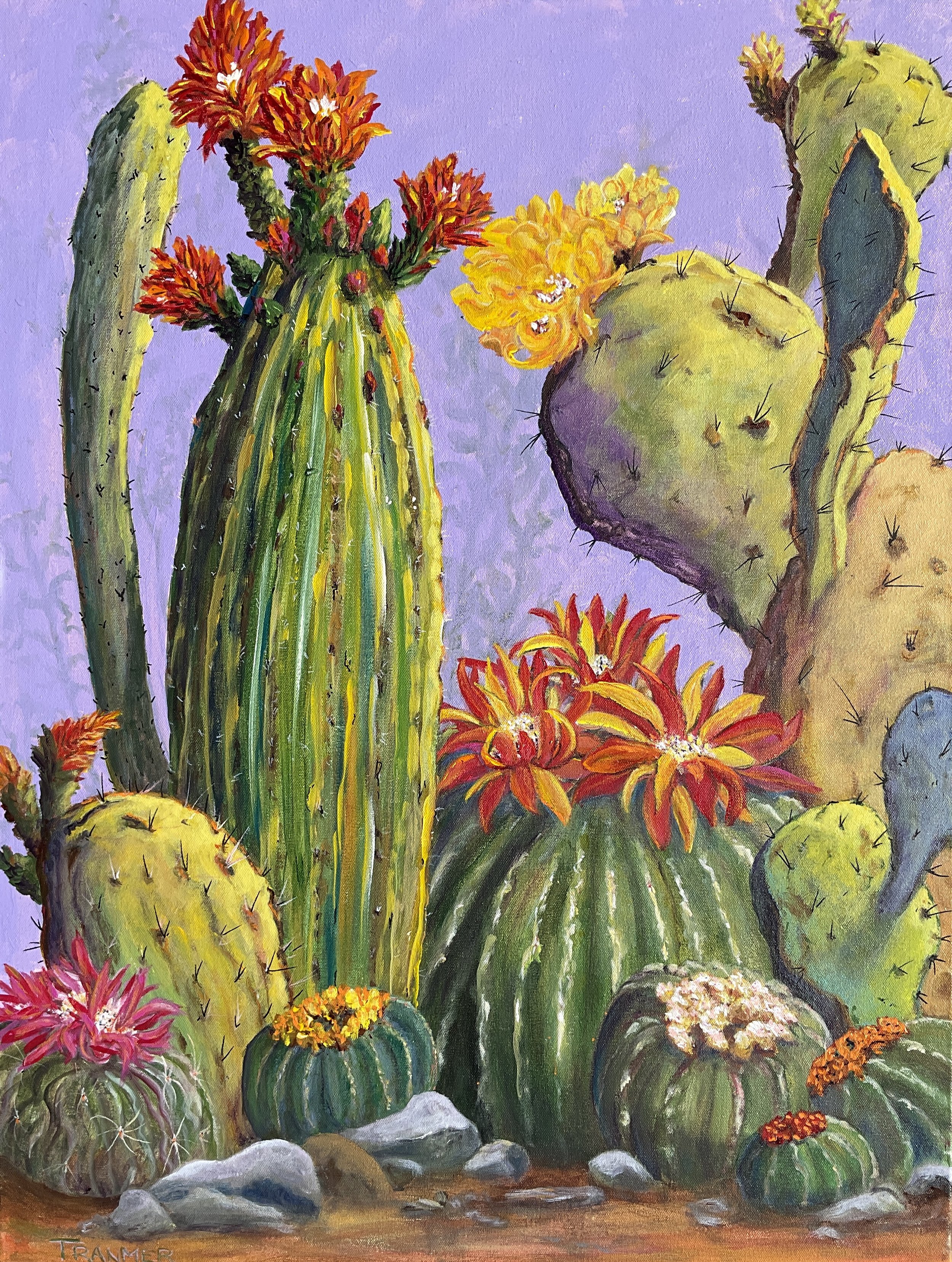 Cheerful Cacti. 36"x24" $2500