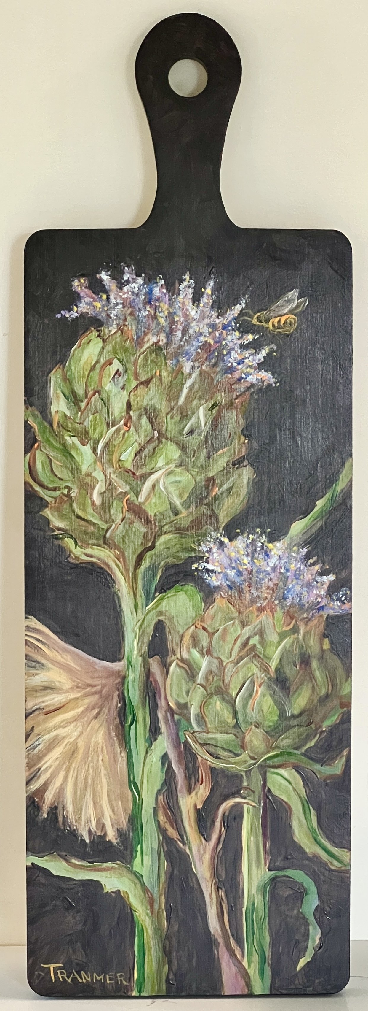 Artichoke on Wood. SOLD. $600