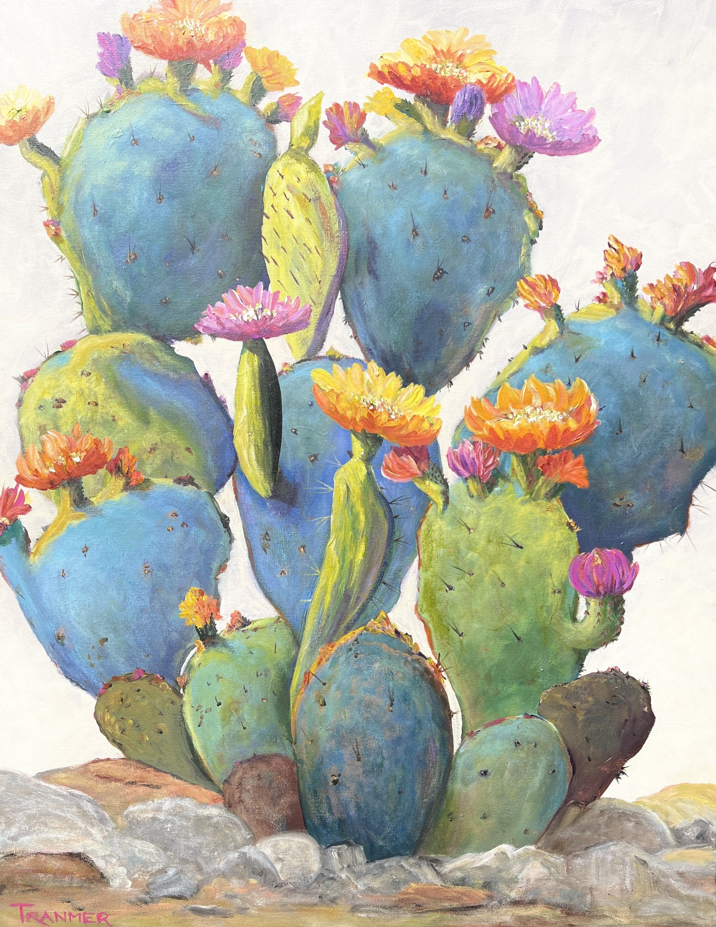 Colorful Cactus 36”x24”. $2500