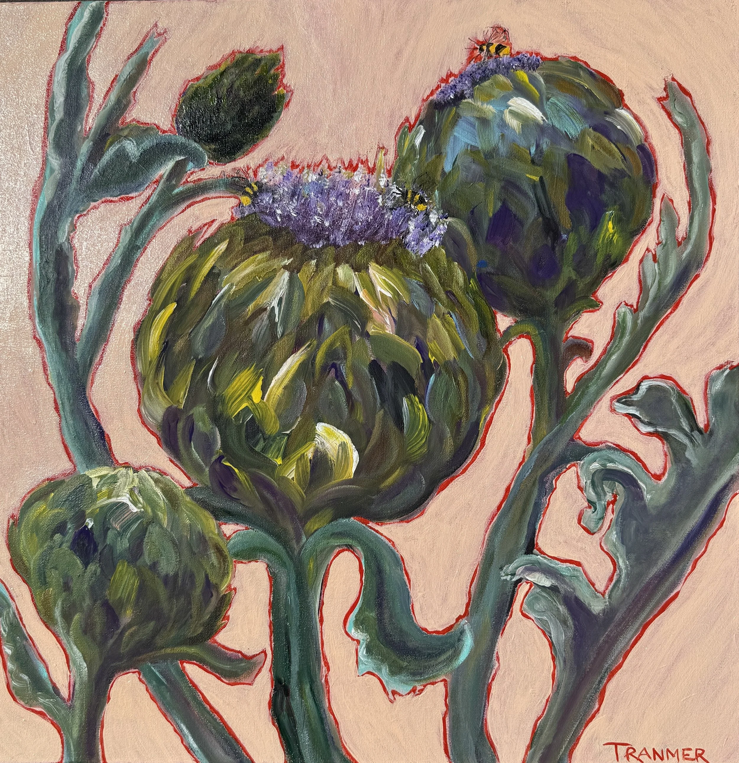Bees and Blooms. . 24”x24” $1200