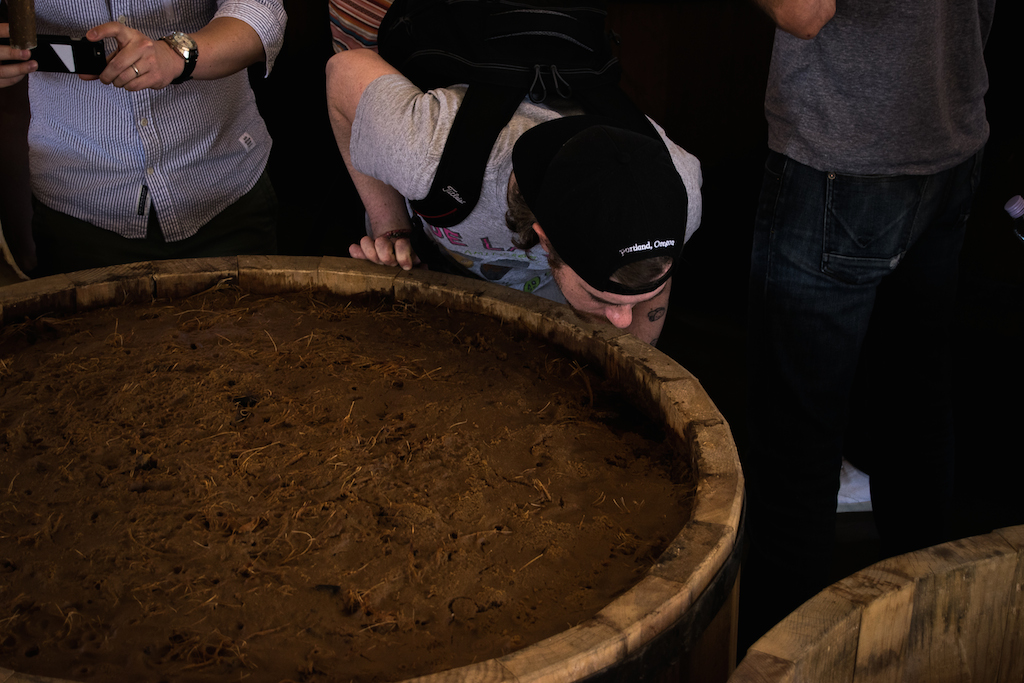 Fermentation tank after 6 days...it does smell great. Photography: Karen Cuevas