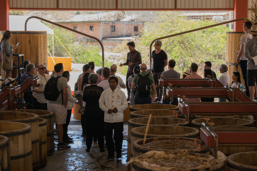 Talking distillation with Davos Brands' team. Photography: Karen Cuevas