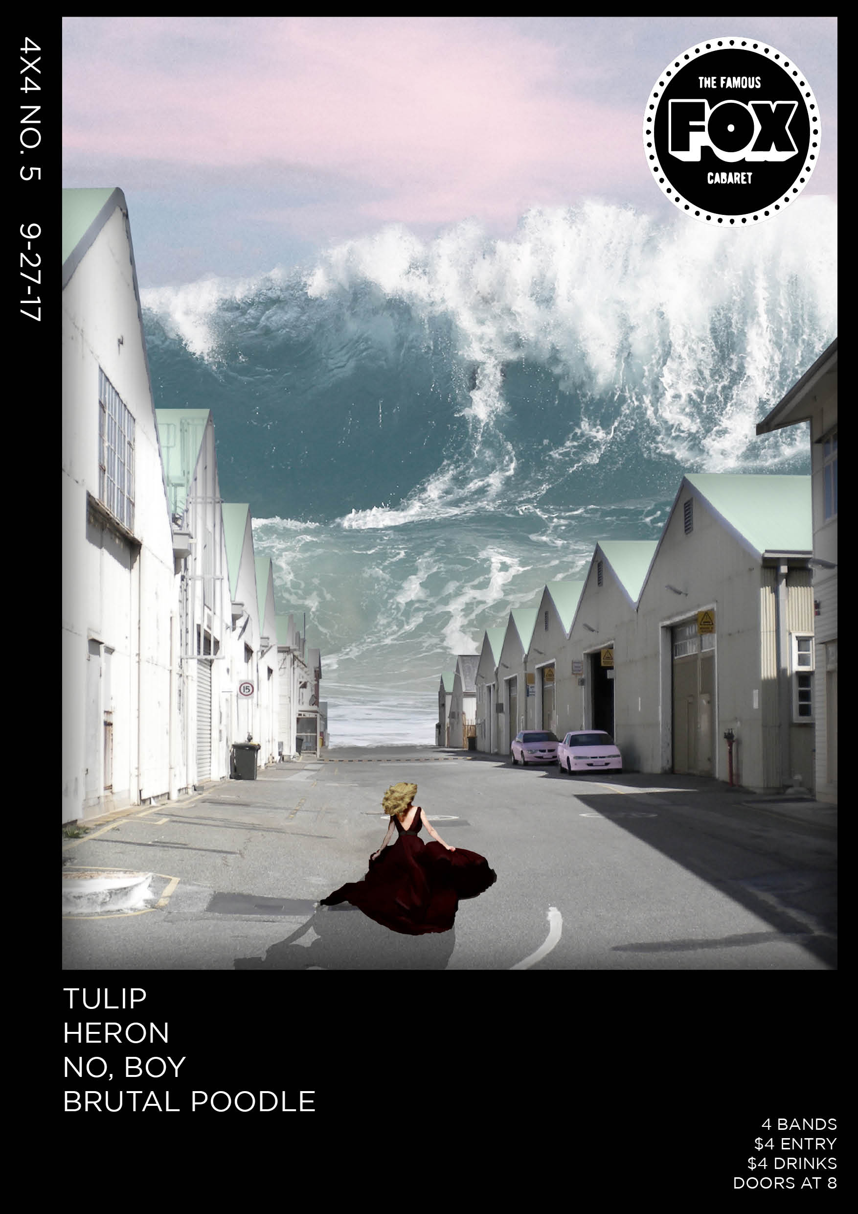 This was a poster for Vancouver band Tulip , who's music hits you like an unstoppable force.