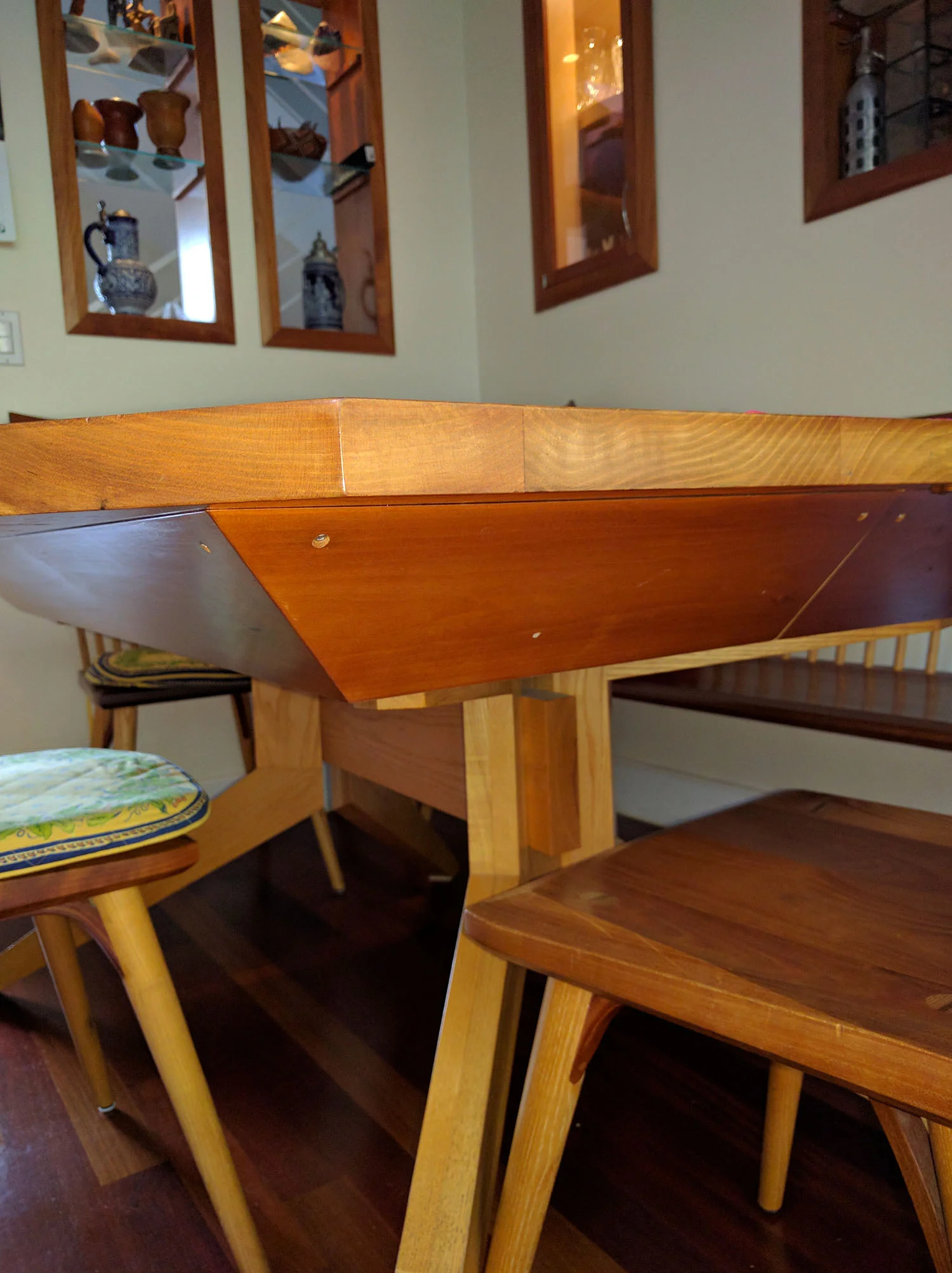 Cherry and Ash Dining Table 2011 leg detail