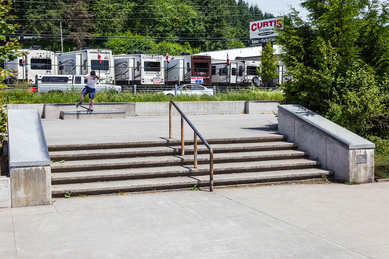  Hubbas, rails and ledges provide street skaters plenty of room to progress with their skills at Ed Benedict Skate Plaza. 