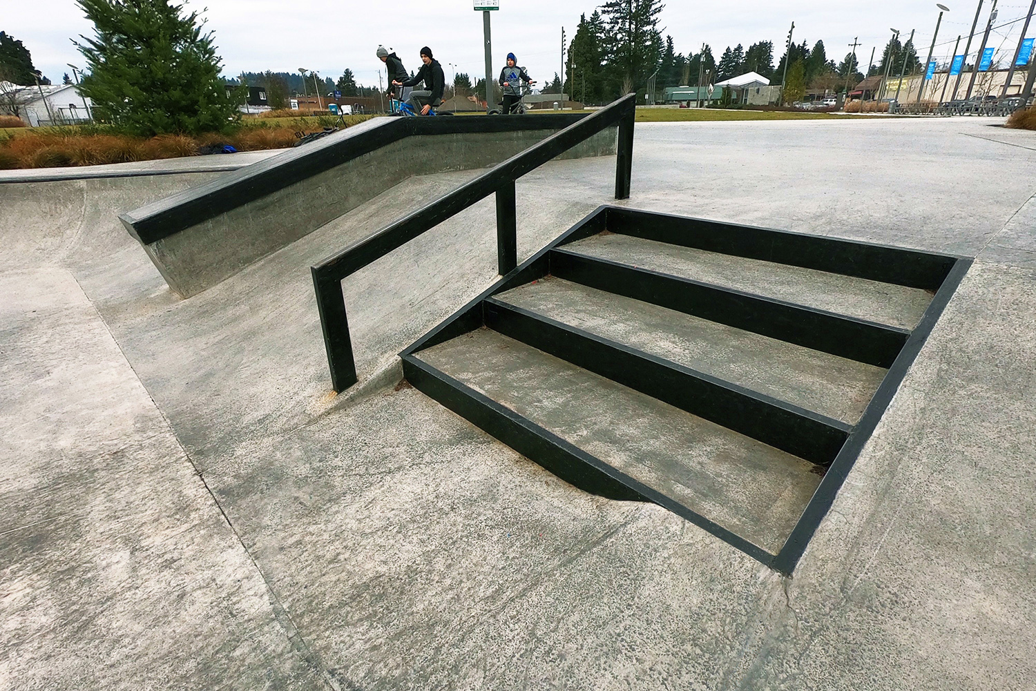  Steps, rail and ledge features at the Gateway Skate Spot 