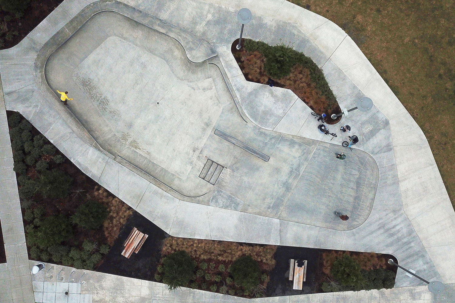  An aerial overview of the Skate Spot at Gateway Park 