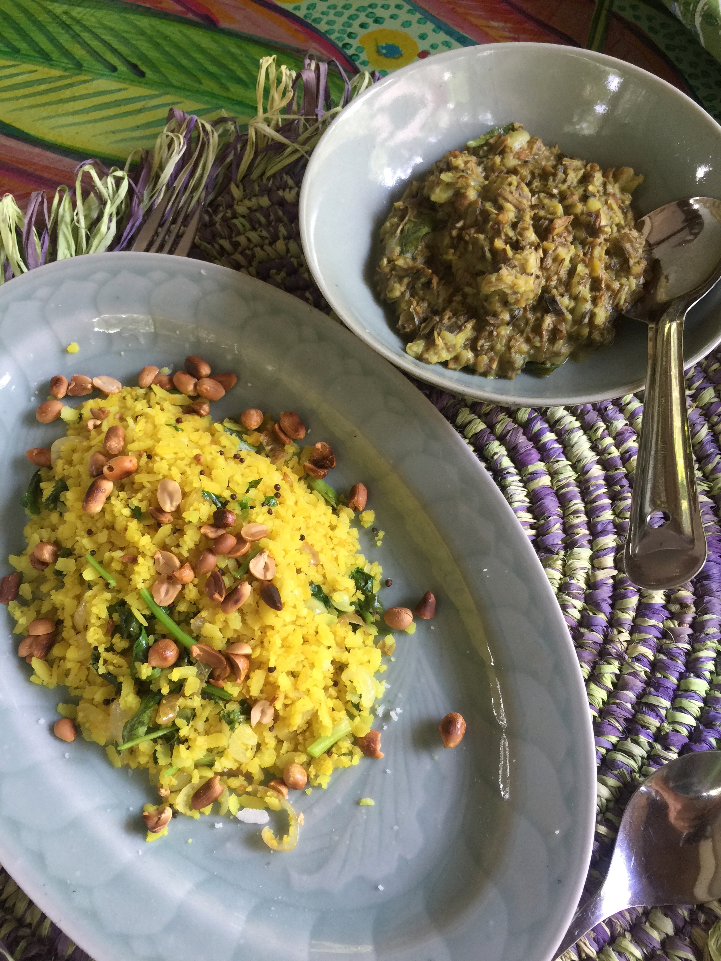 Ayurvedic vegan yellow rice &amp; chutney