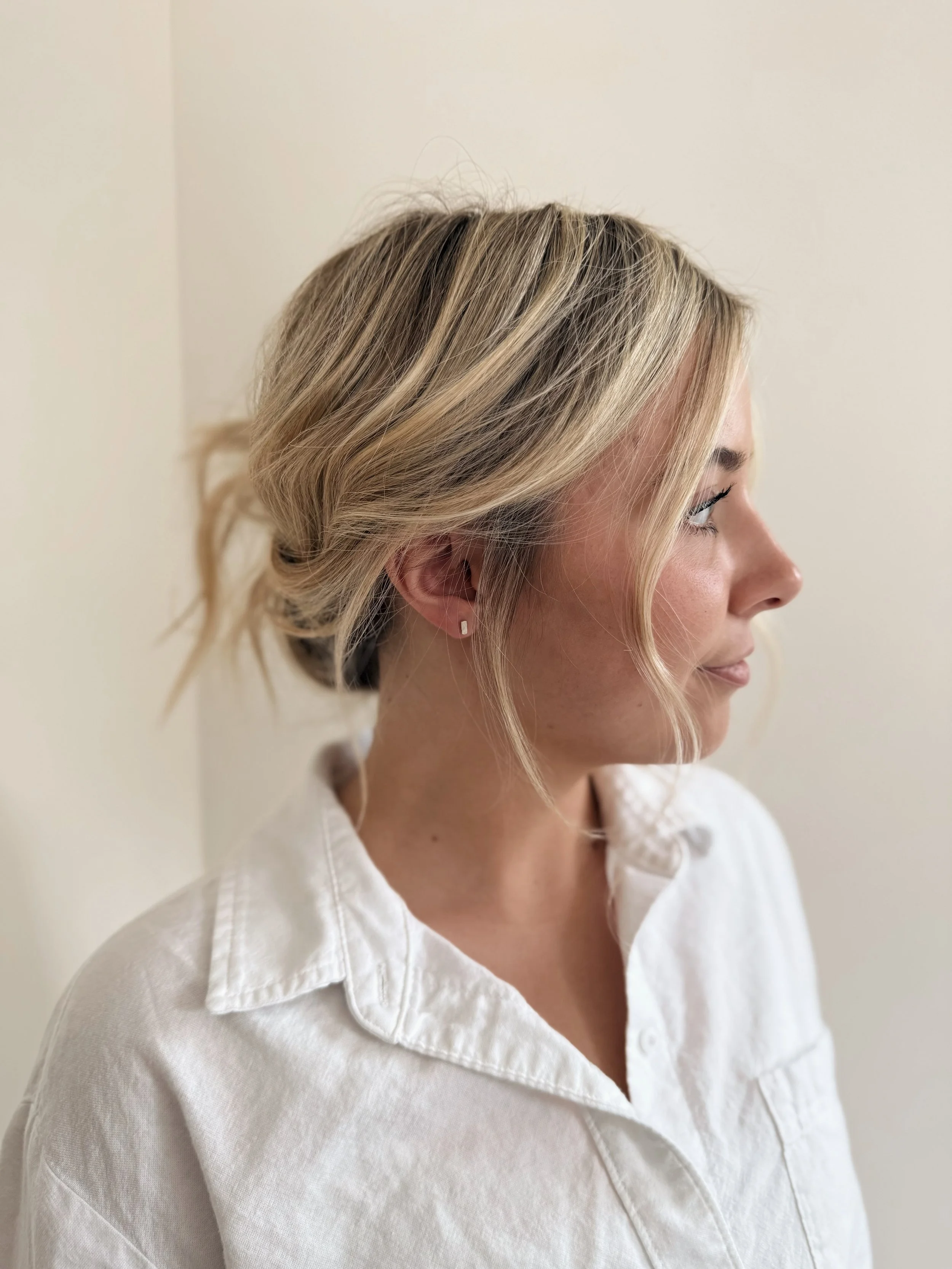 Silver Chip Stud Earrings