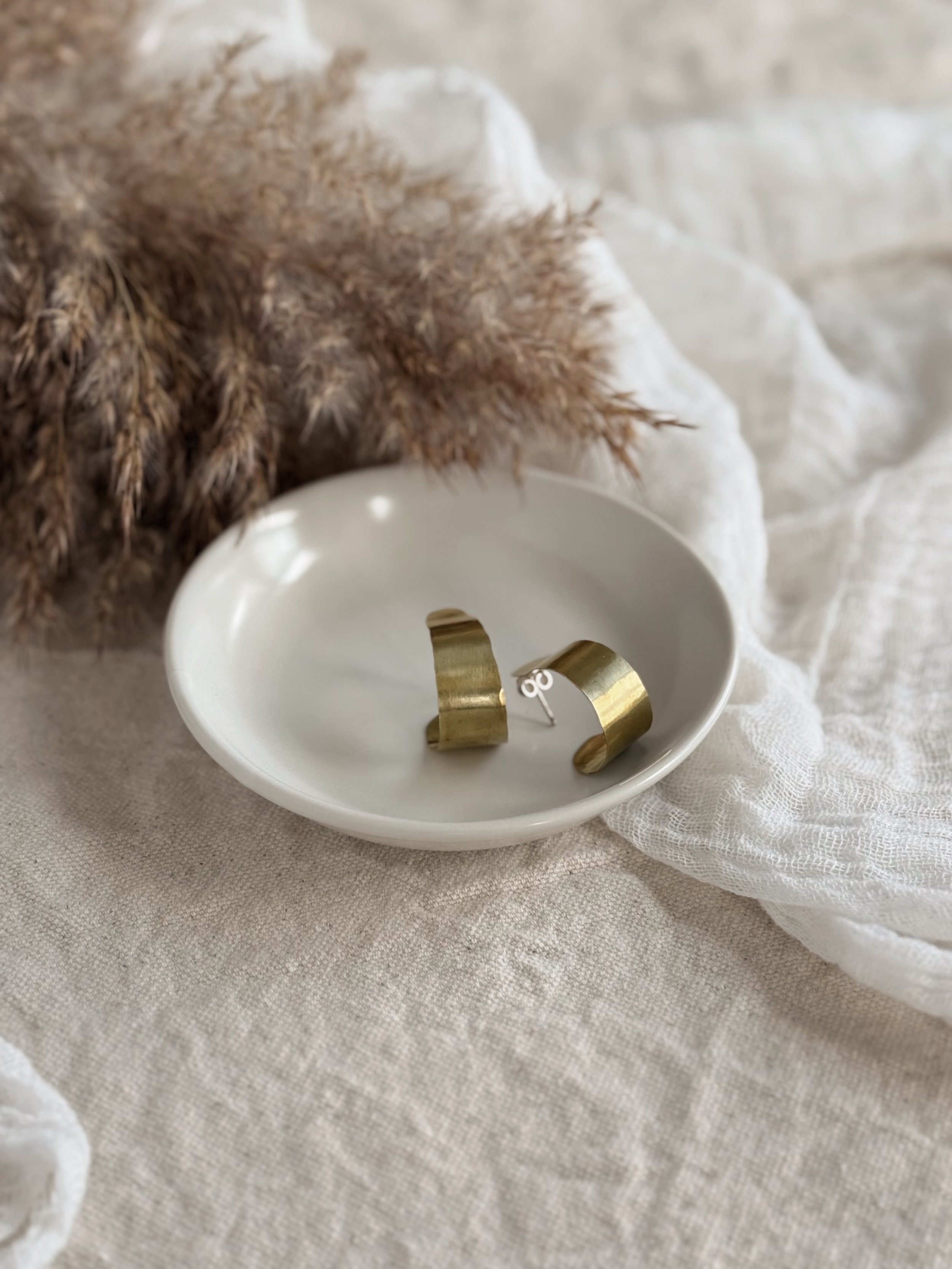 80's Brass Hoop Earrings