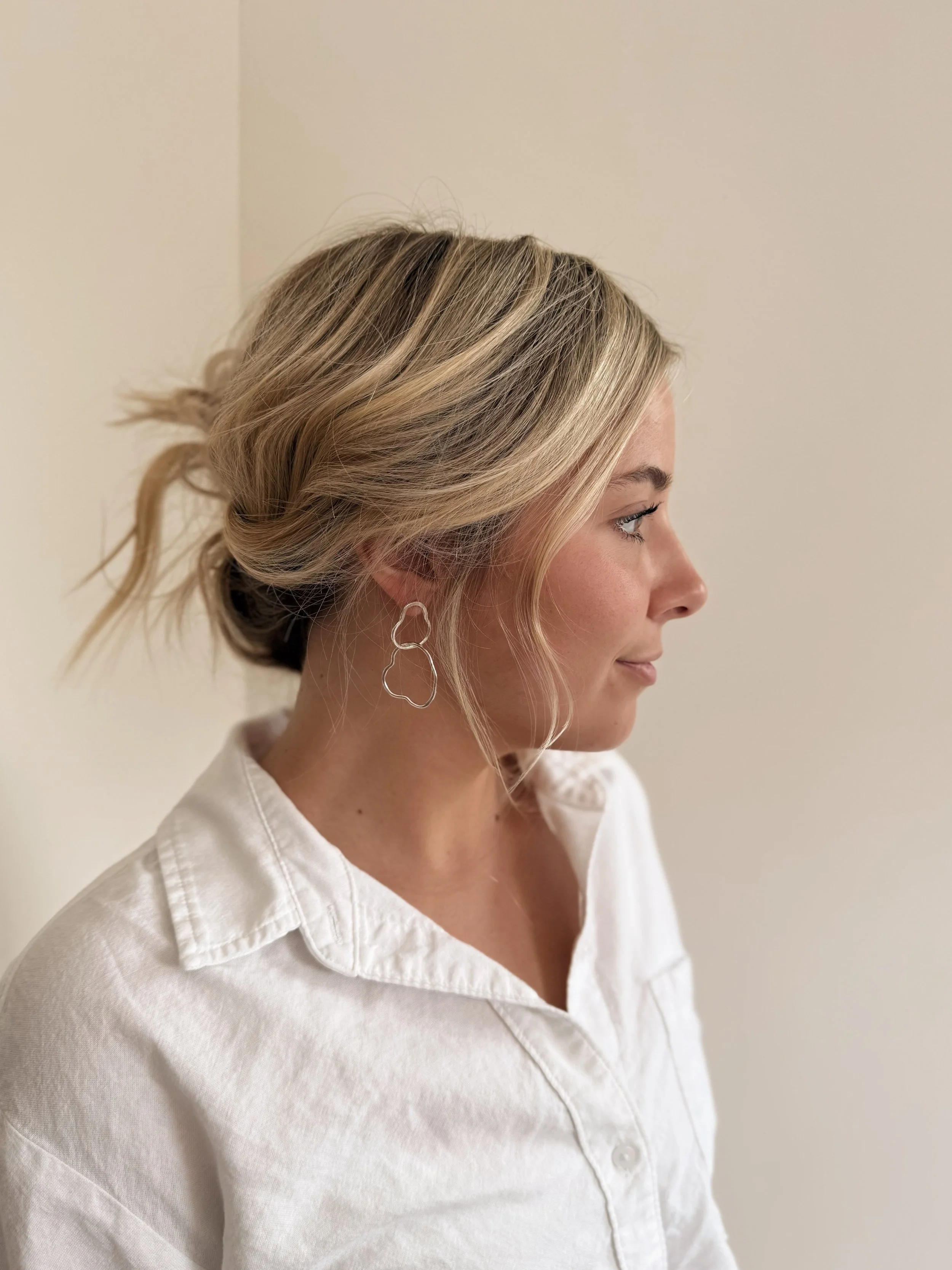Silver Double Loop Earrings